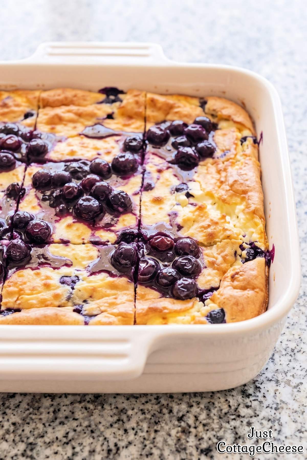 Rustic cottage cheese blintz casserole