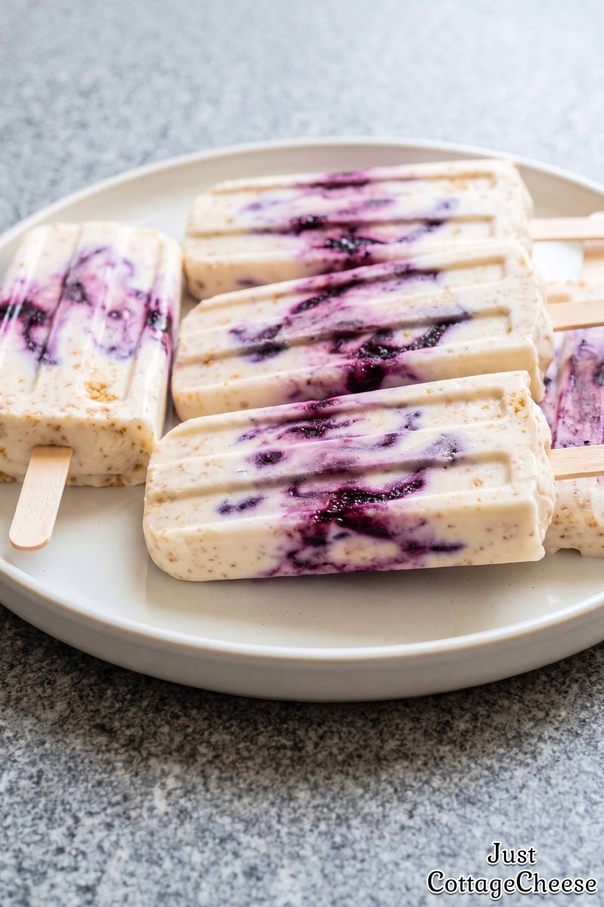 Cottage cheese protein blueberry pops