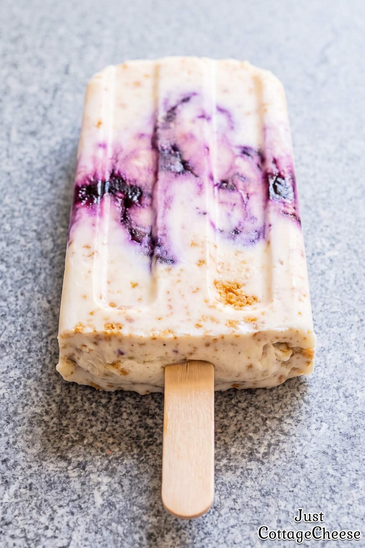 Sweet cottage cheese blueberry popsicles