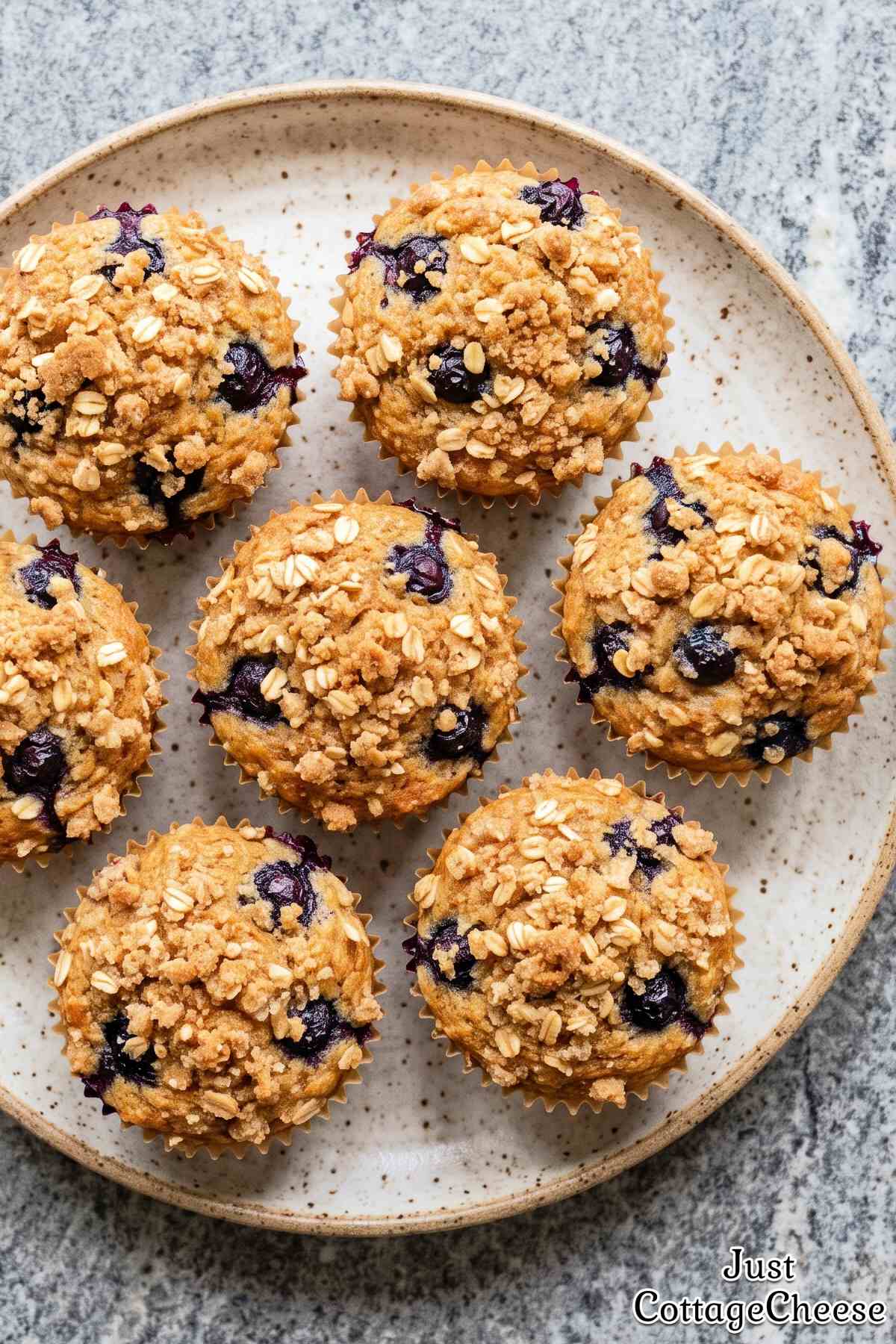 Wholesome cottage cheese blueberry muffins
