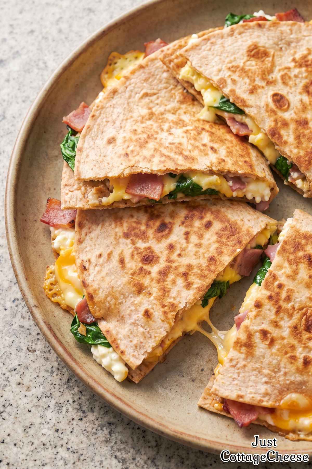 Creamy cottage cheese protein quesadillas