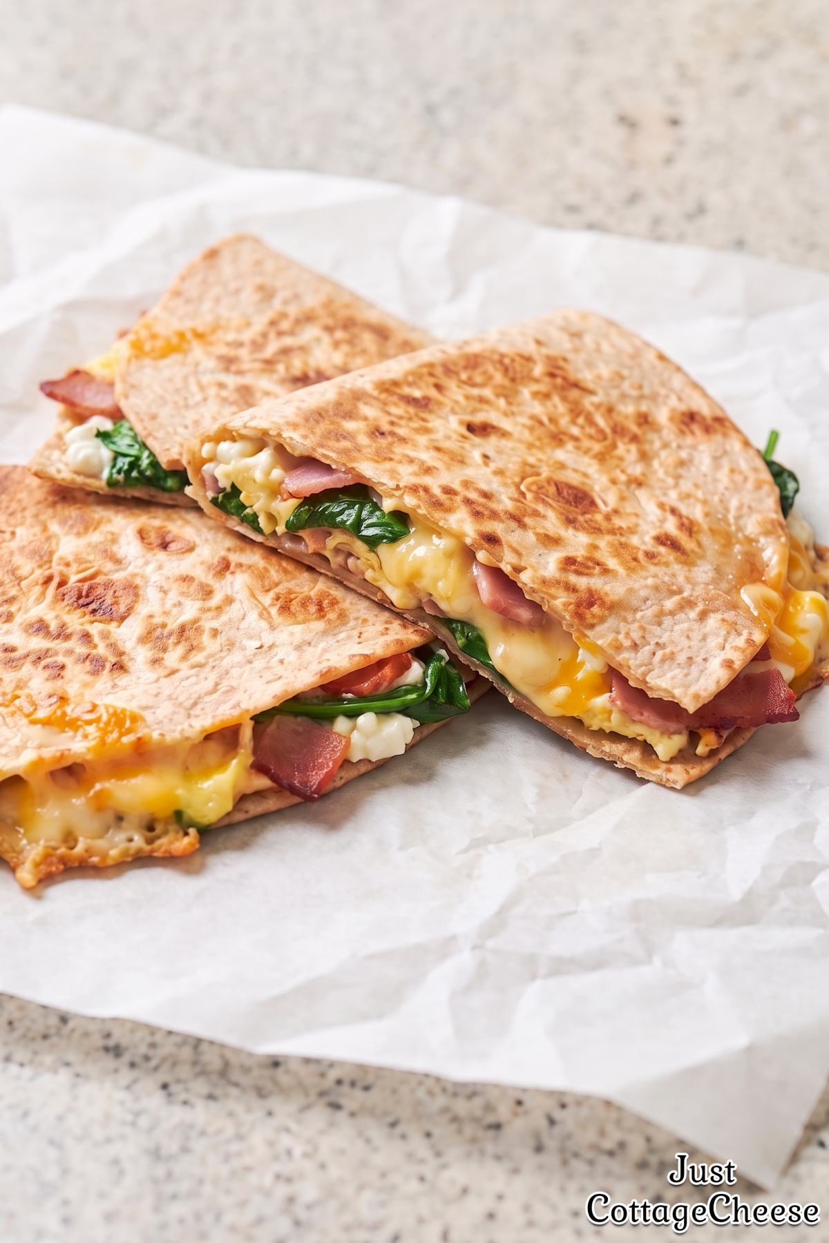 Easy high protein cottage cheese quesadilla