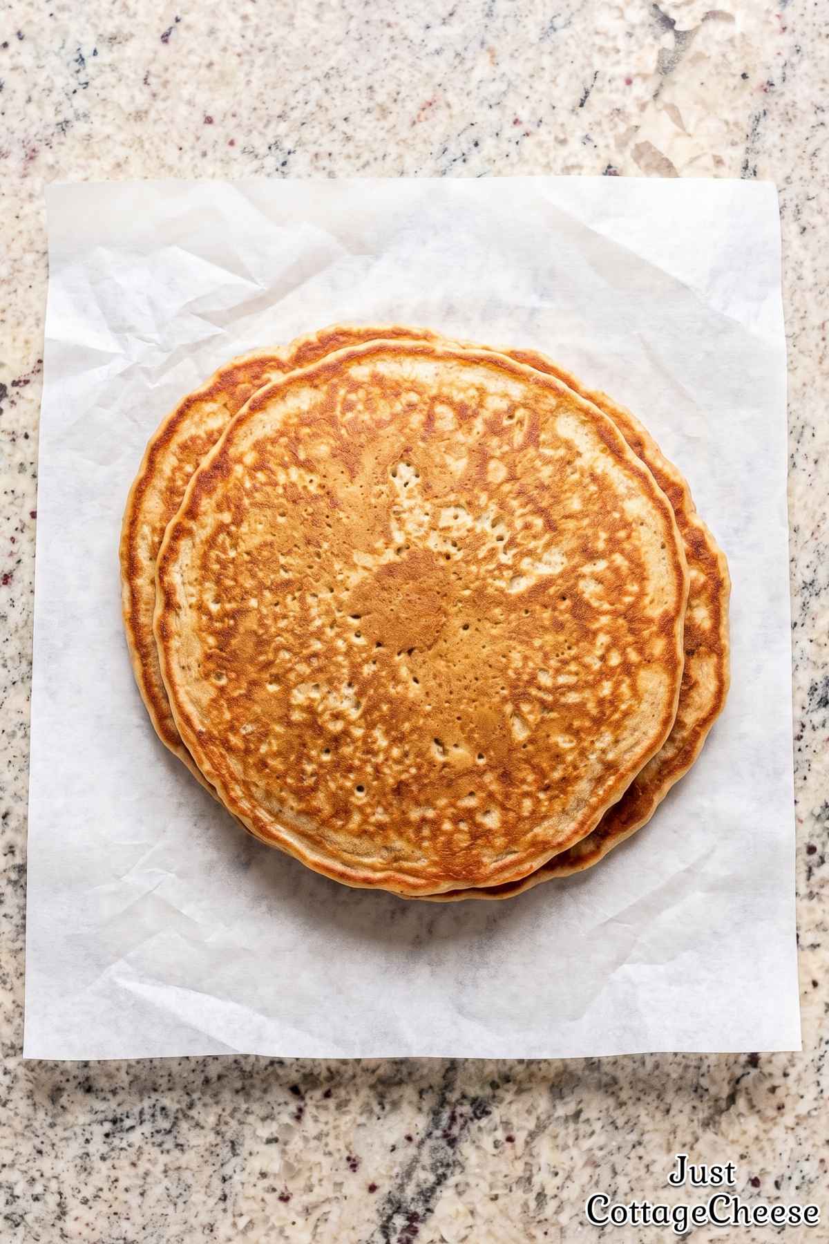Homemade brown butter pear pancakes