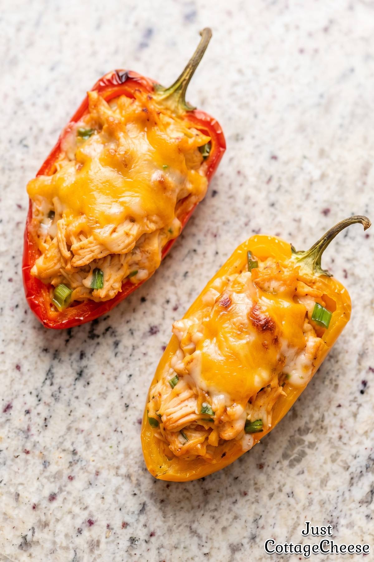 Zesty buffalo chicken peppers with cheese
