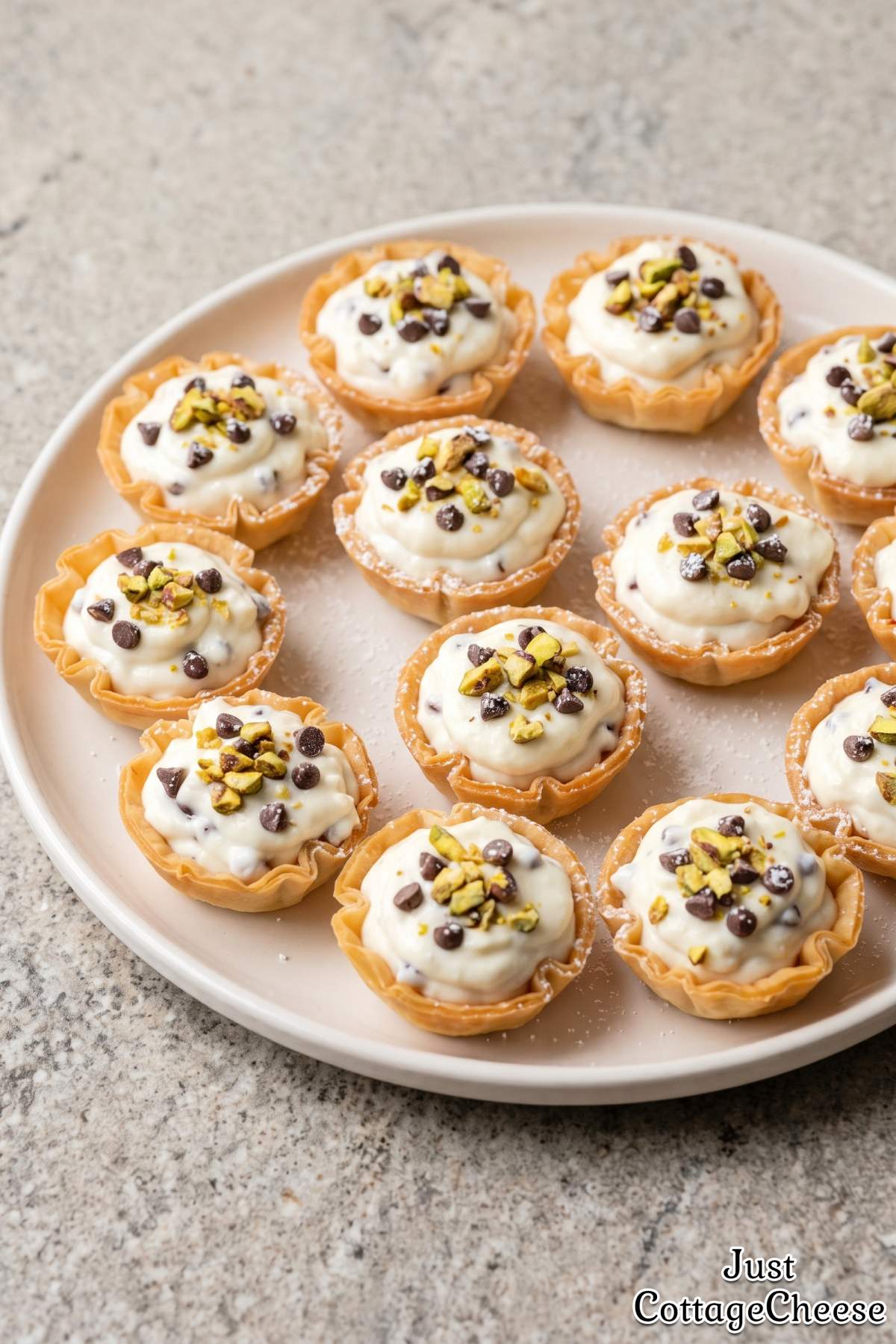 Creamy cottage cheese cannoli cups
