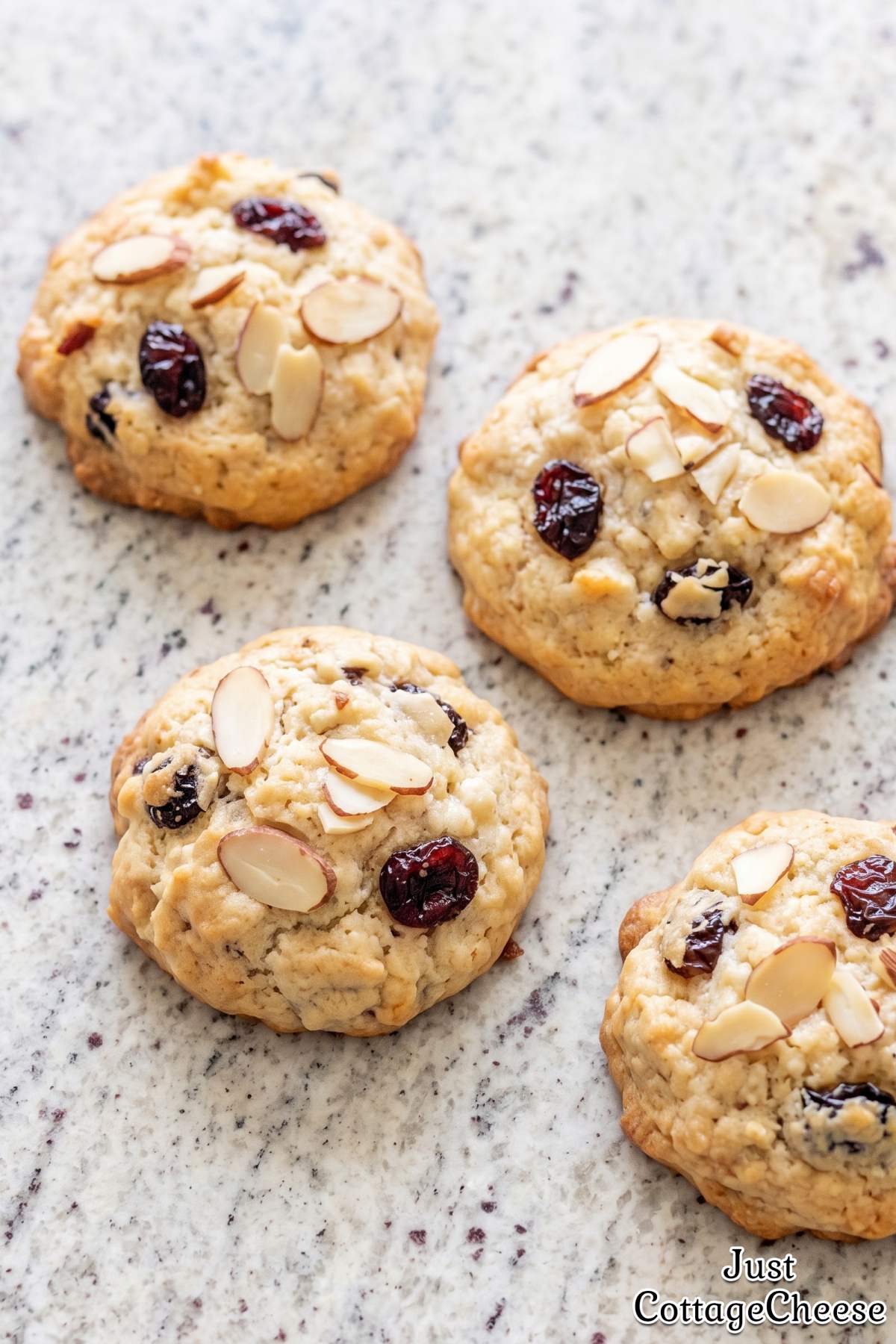 Soft cherry almond protein cookies