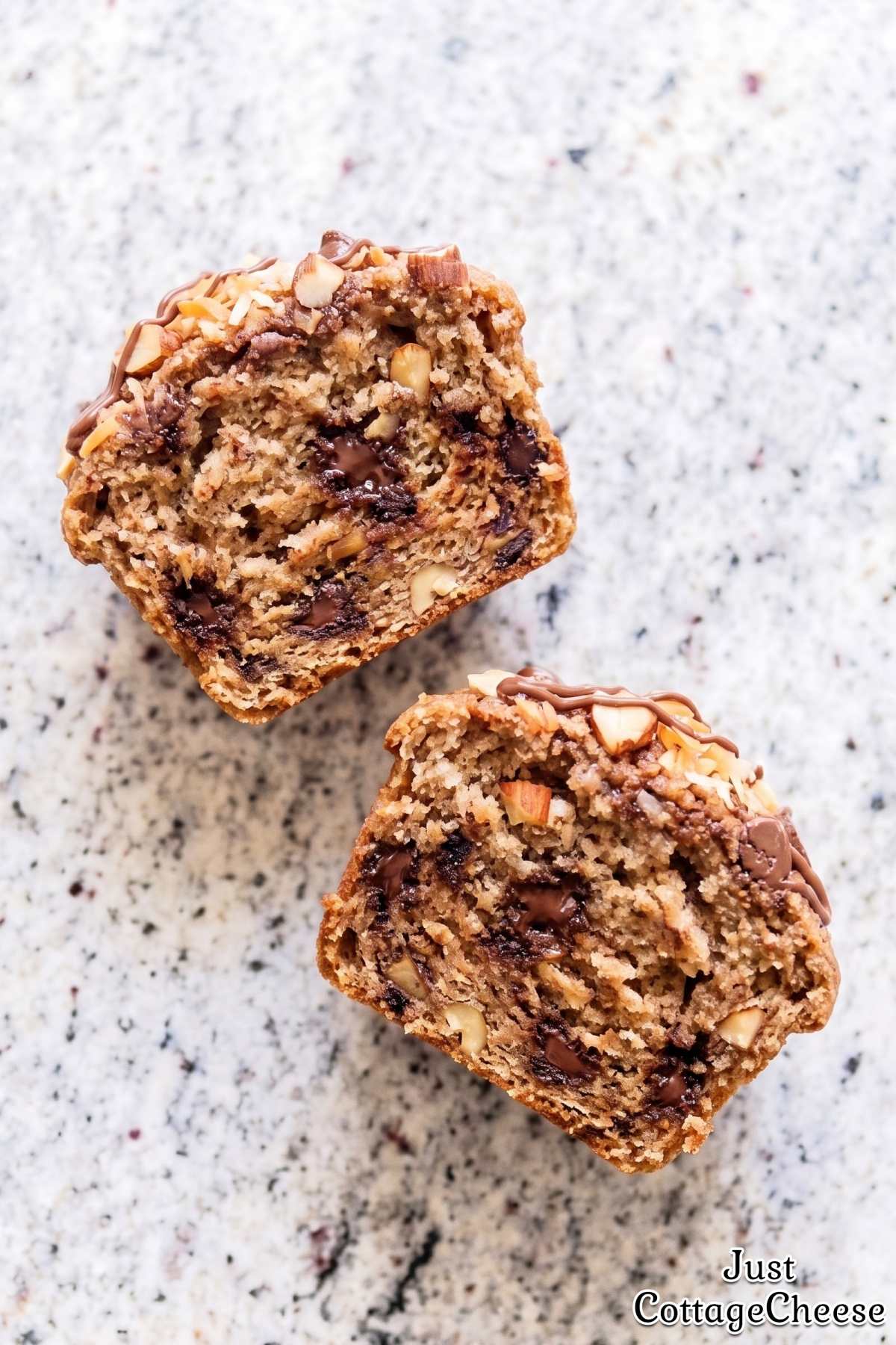 Healthy chocolate coconut almond muffin