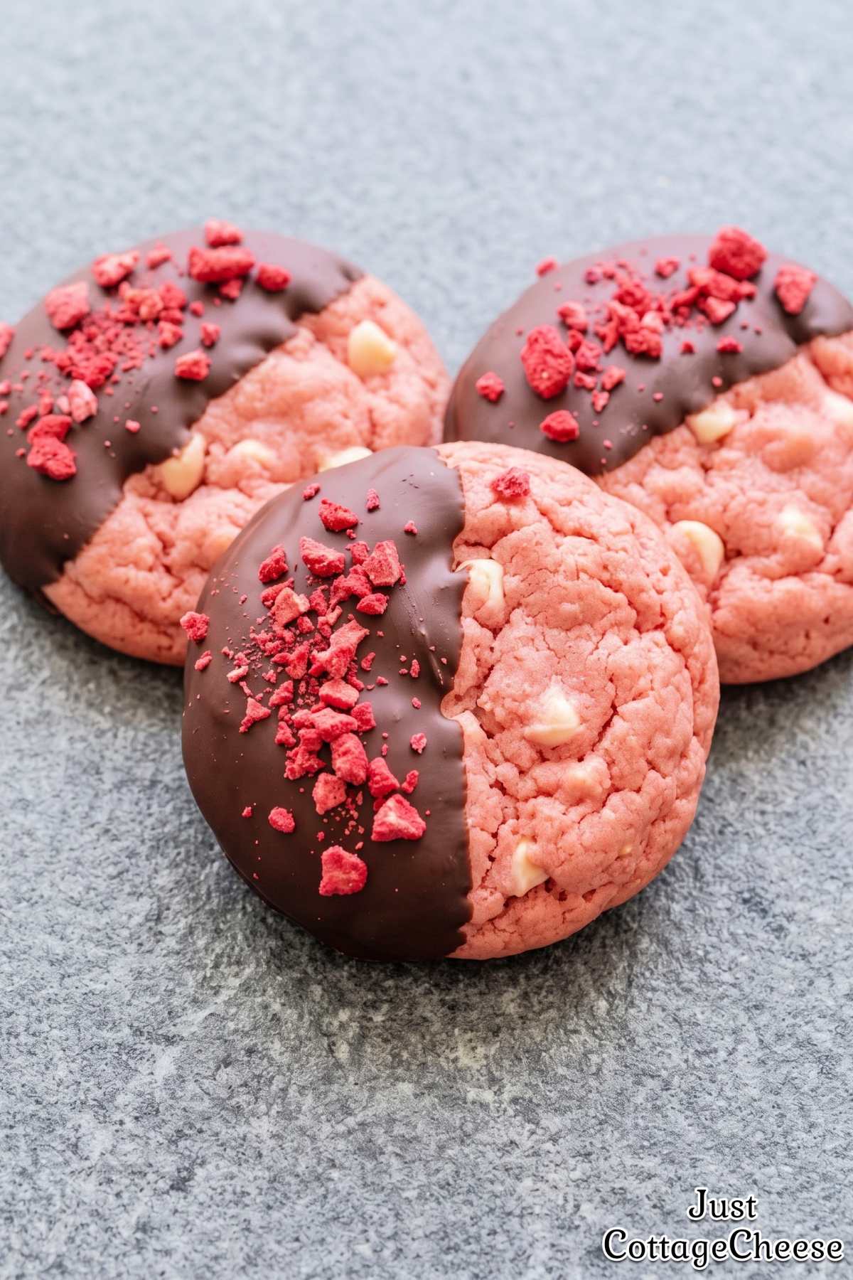 Easy cottage cheese chocolate dipped cookies