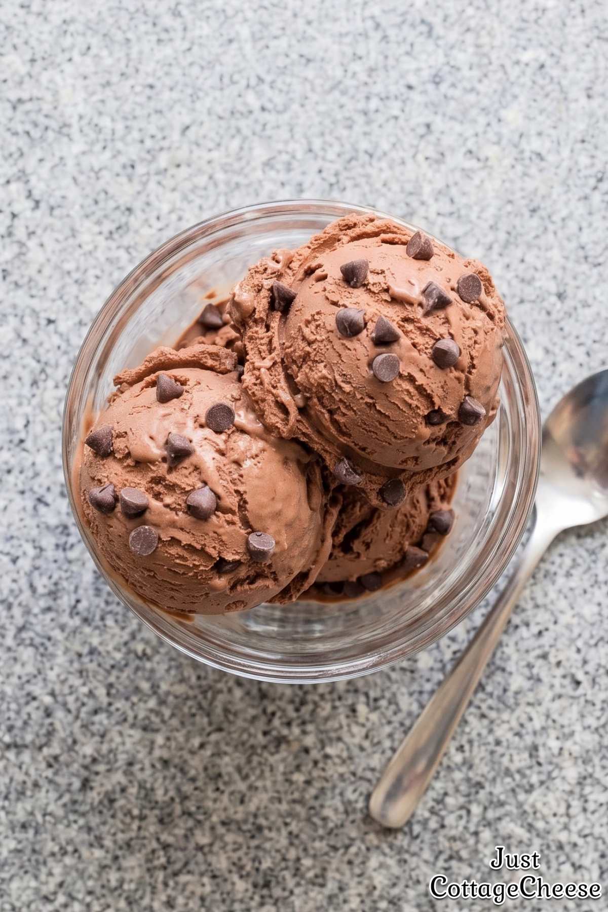 Wholesome chocolate cottage cheese ice cream