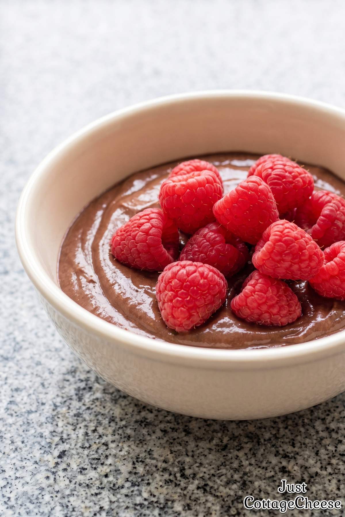 Creamy cottage cheese chocolate mousse
