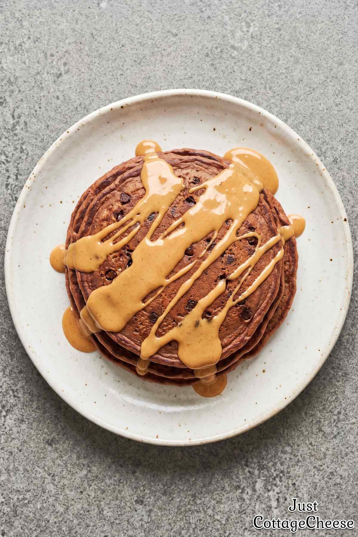 Cottage cheese protein chocolate pancakes