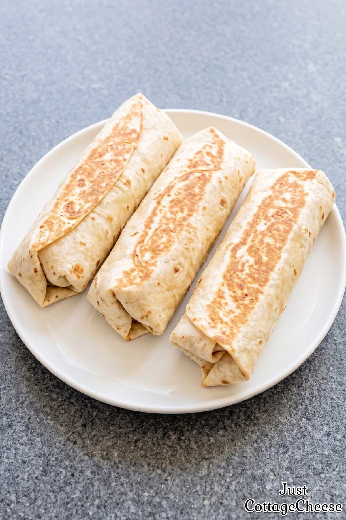 Sliced protein chorizo breakfast burrito