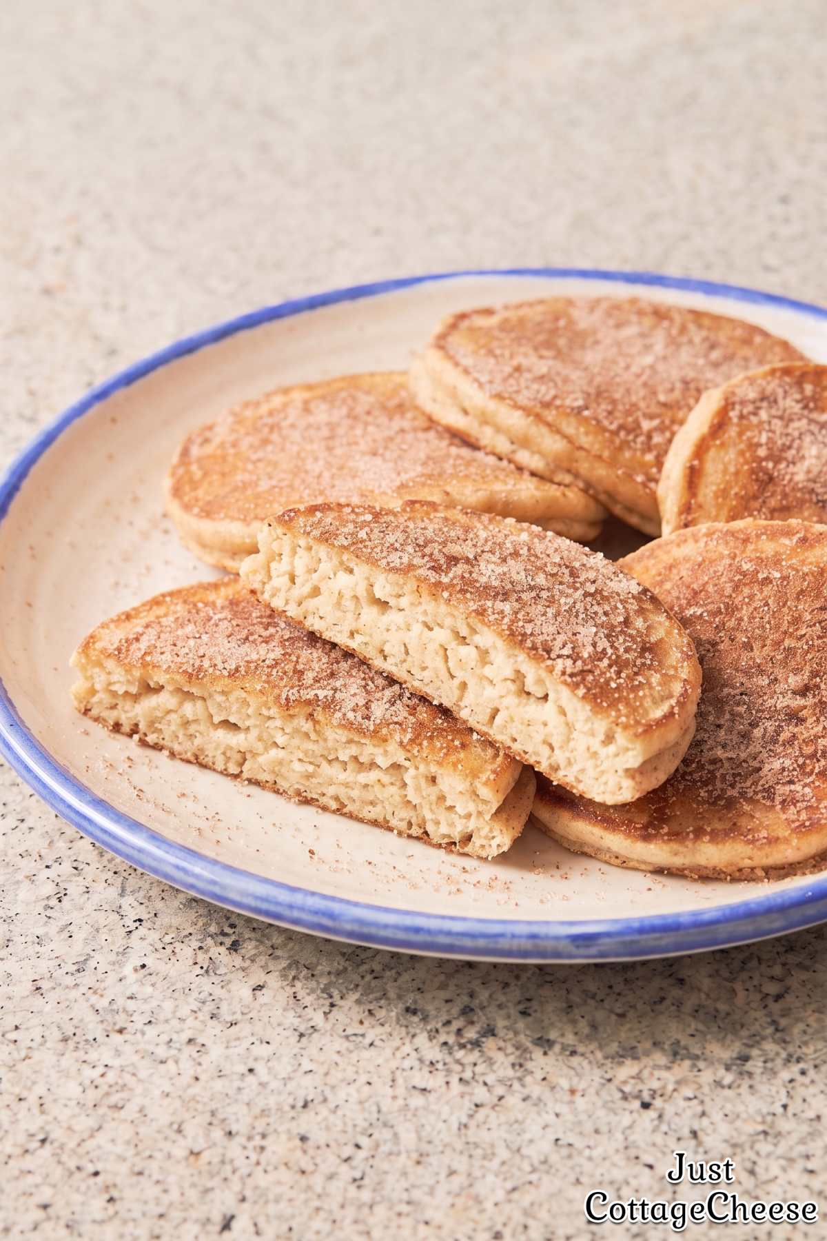 Cottage cheese pancakes churro style