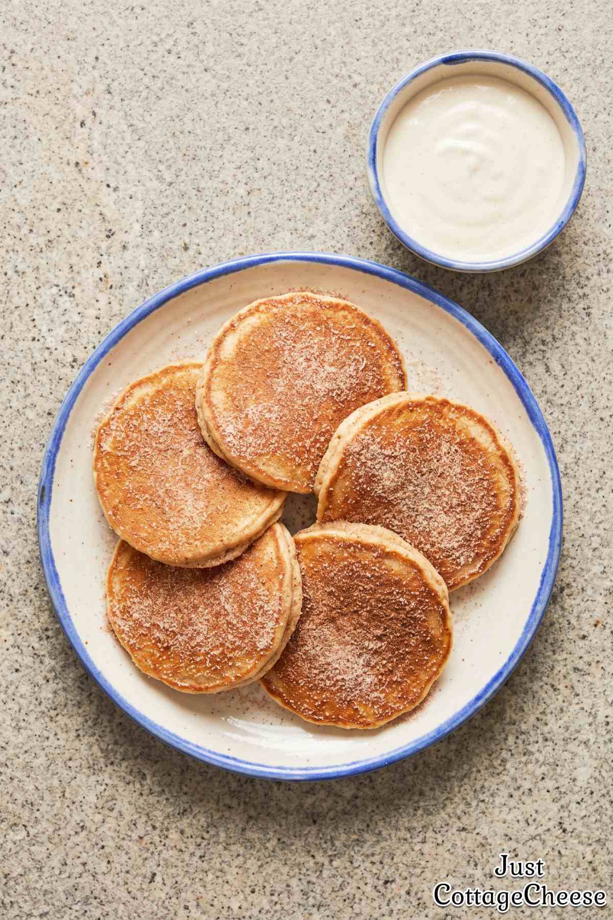 Cottage cheese protein churro pancakes