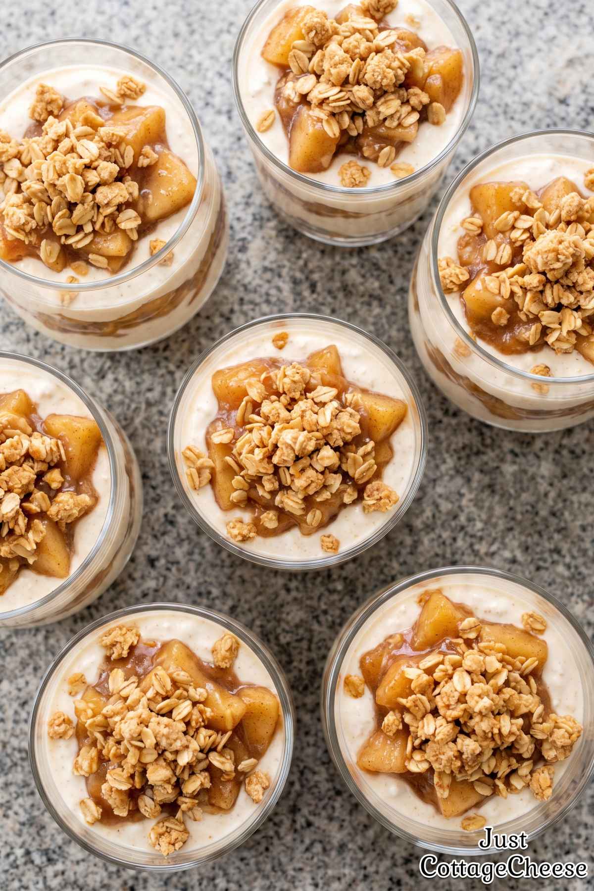 Sweet cinnamon apple parfait cup