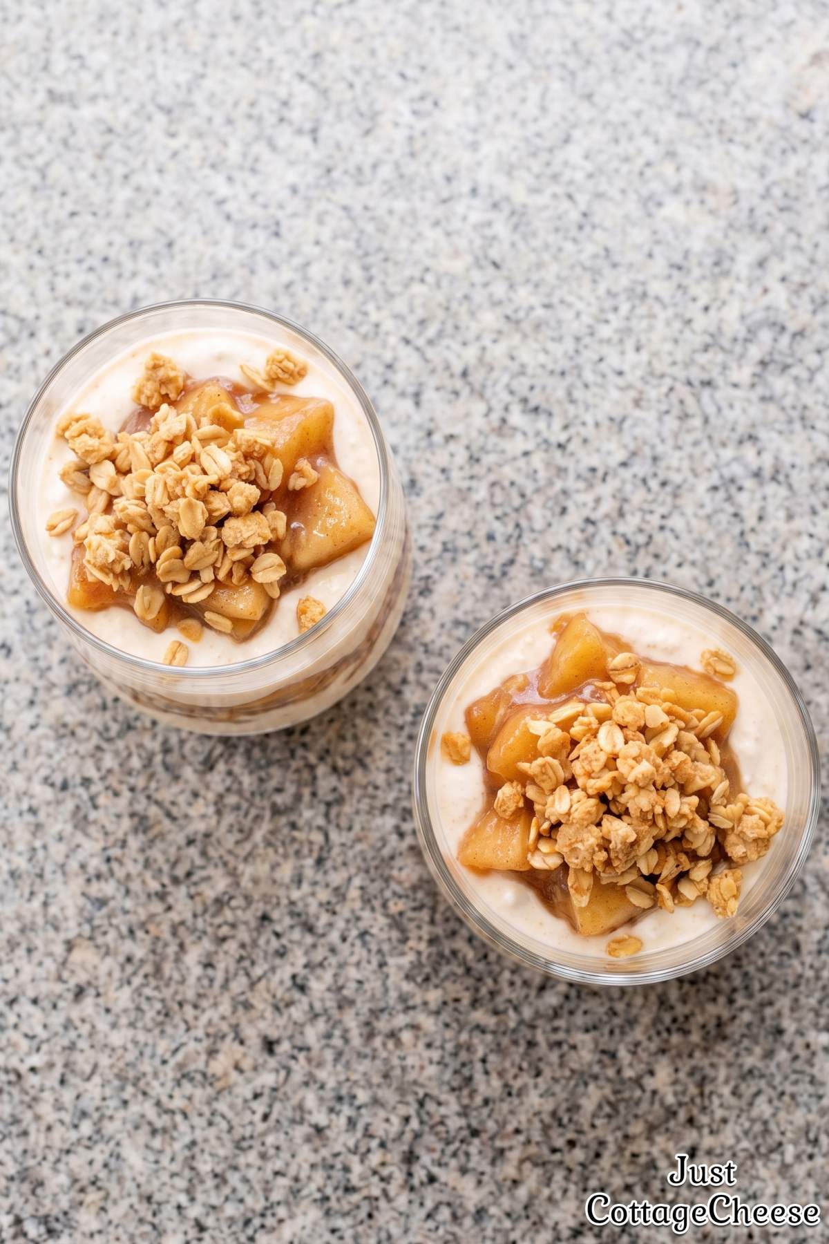 Healthy apple crisp protein parfait