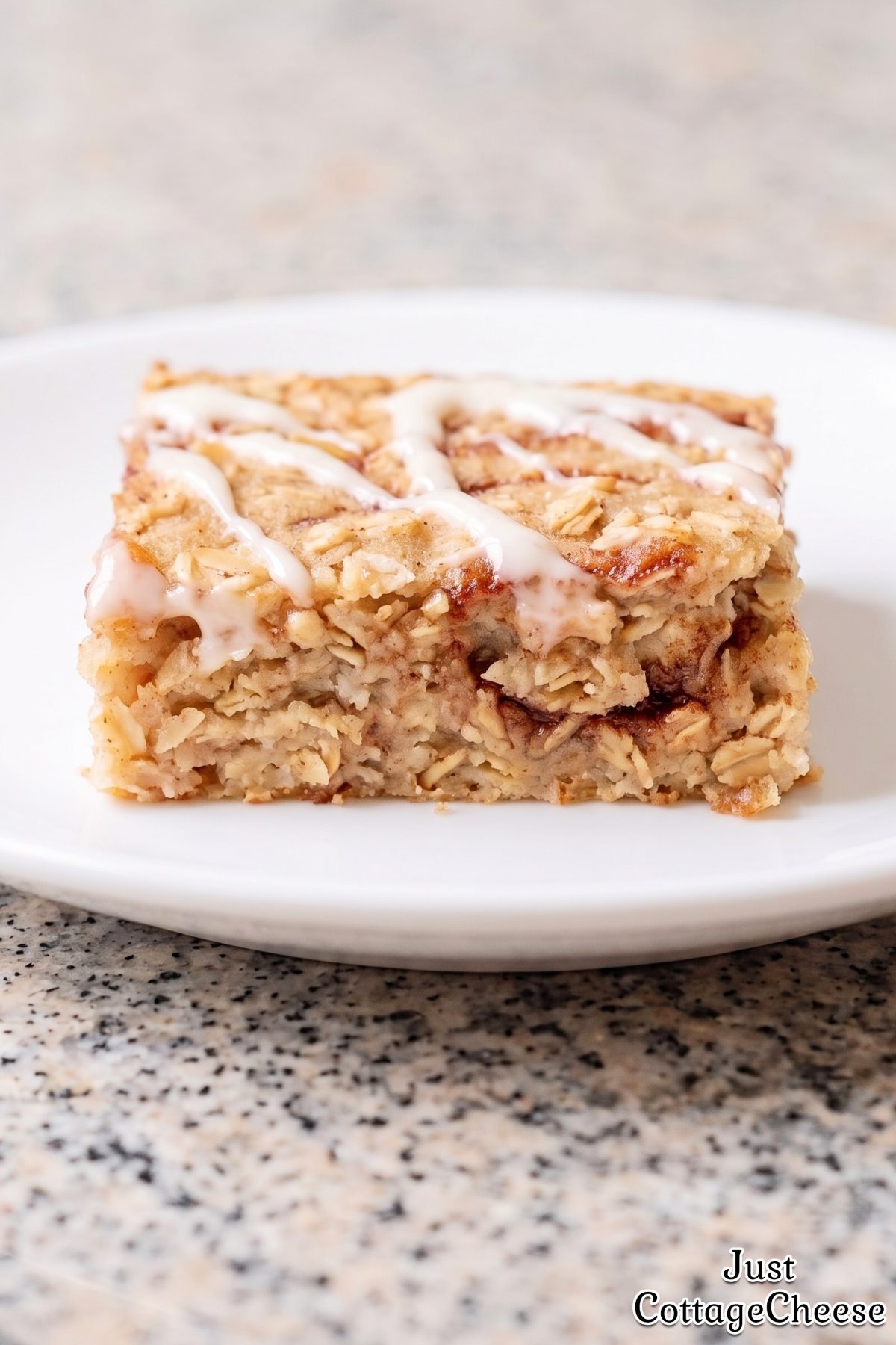 Homemade protein cinnamon roll baked oatmeal