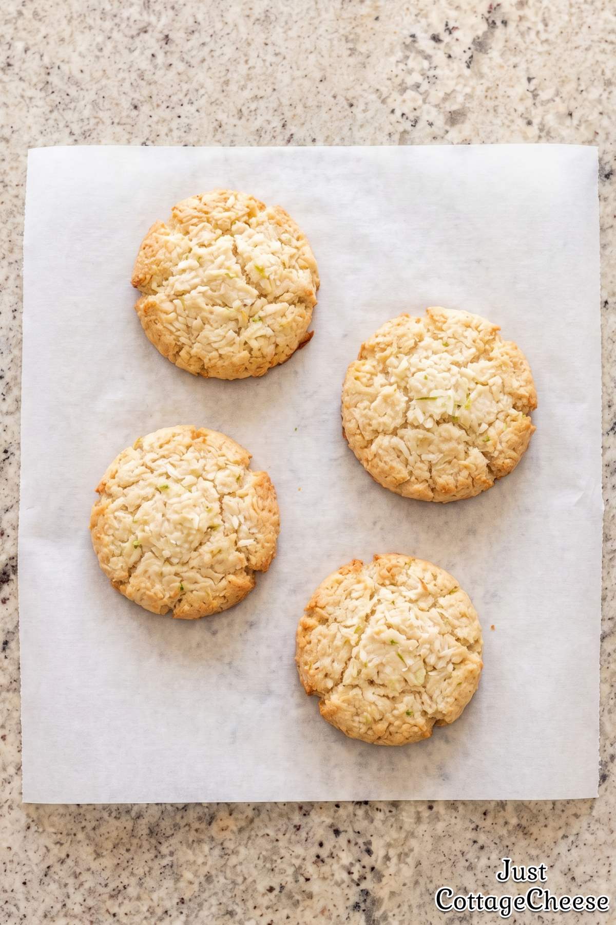 Protein coconut lime cookies stacked