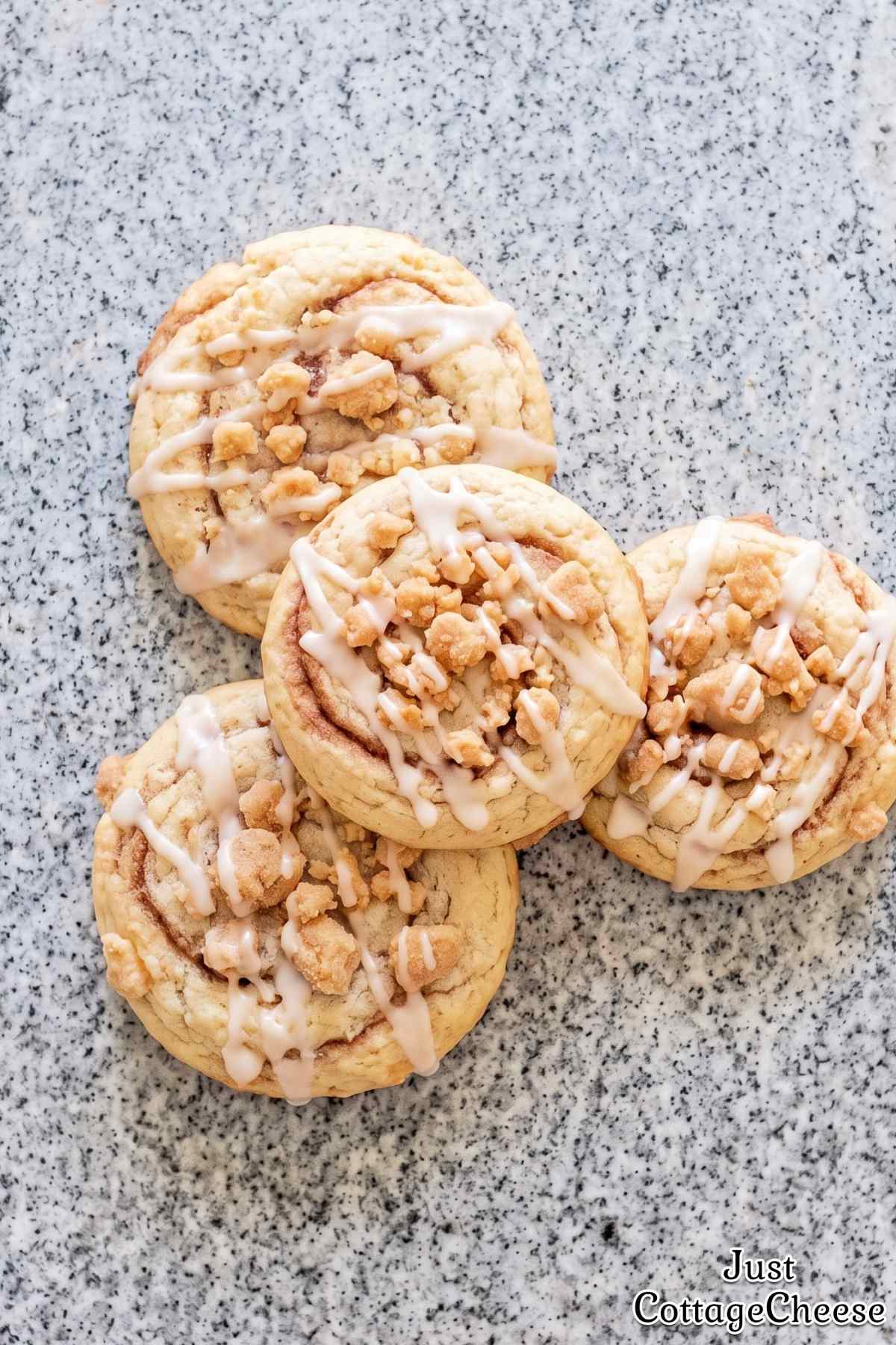 Fresh baked protein coffee cake cookies