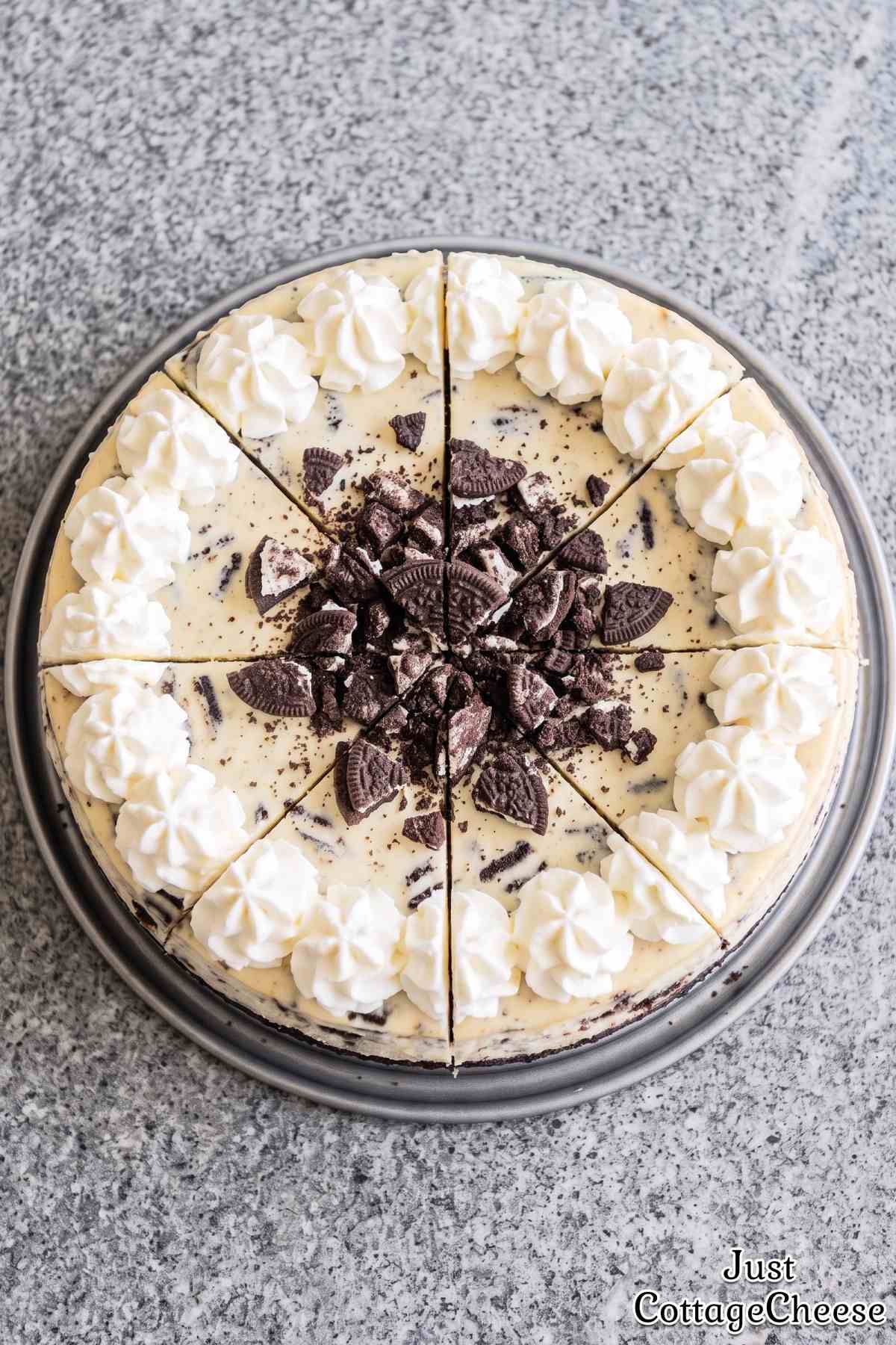 Wholesome protein cookies and cream cake