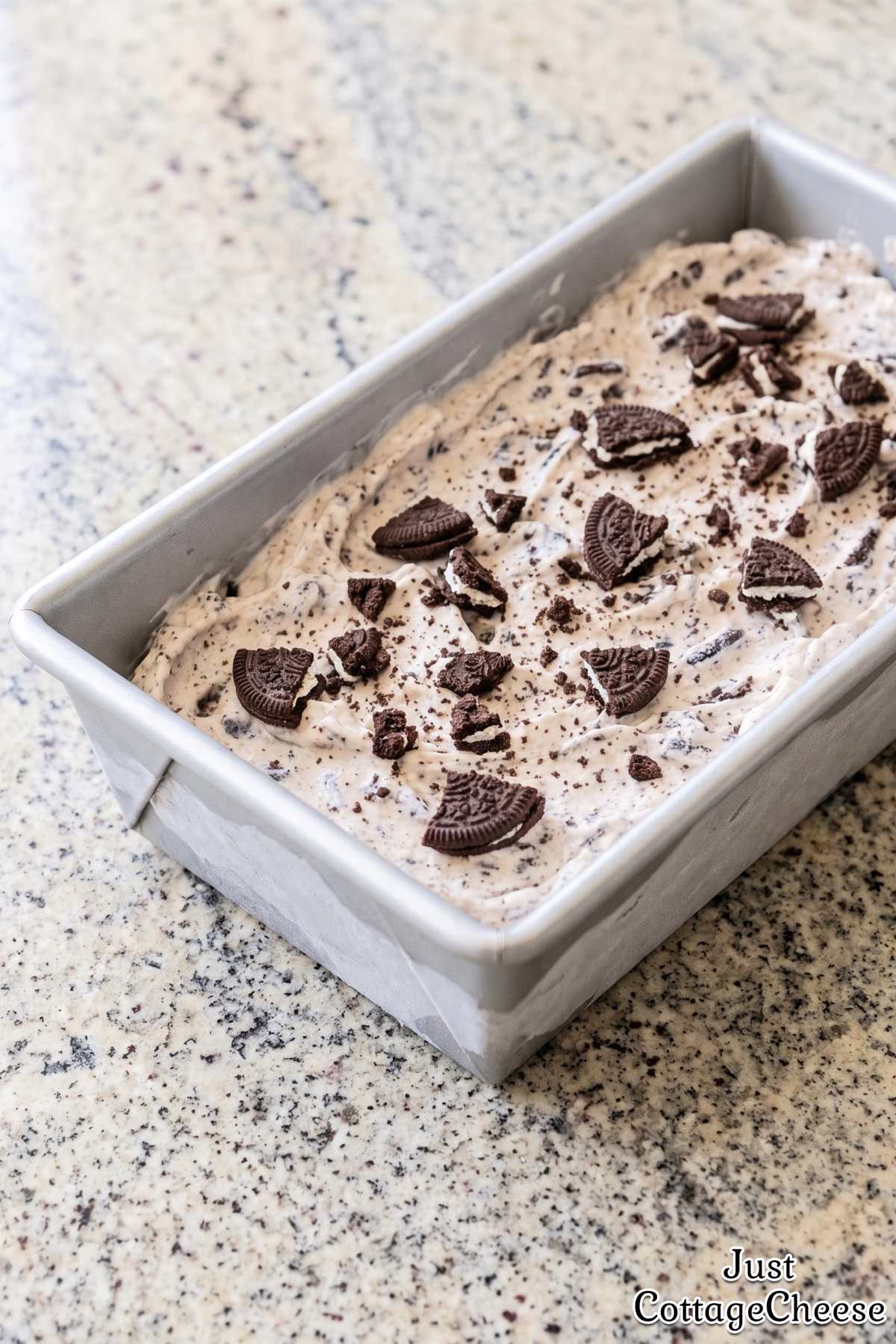 Rich cottage cheese cookies and cream dessert