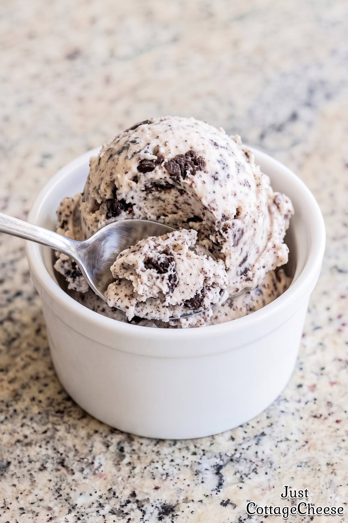 Blended protein cookies and cream ice cream