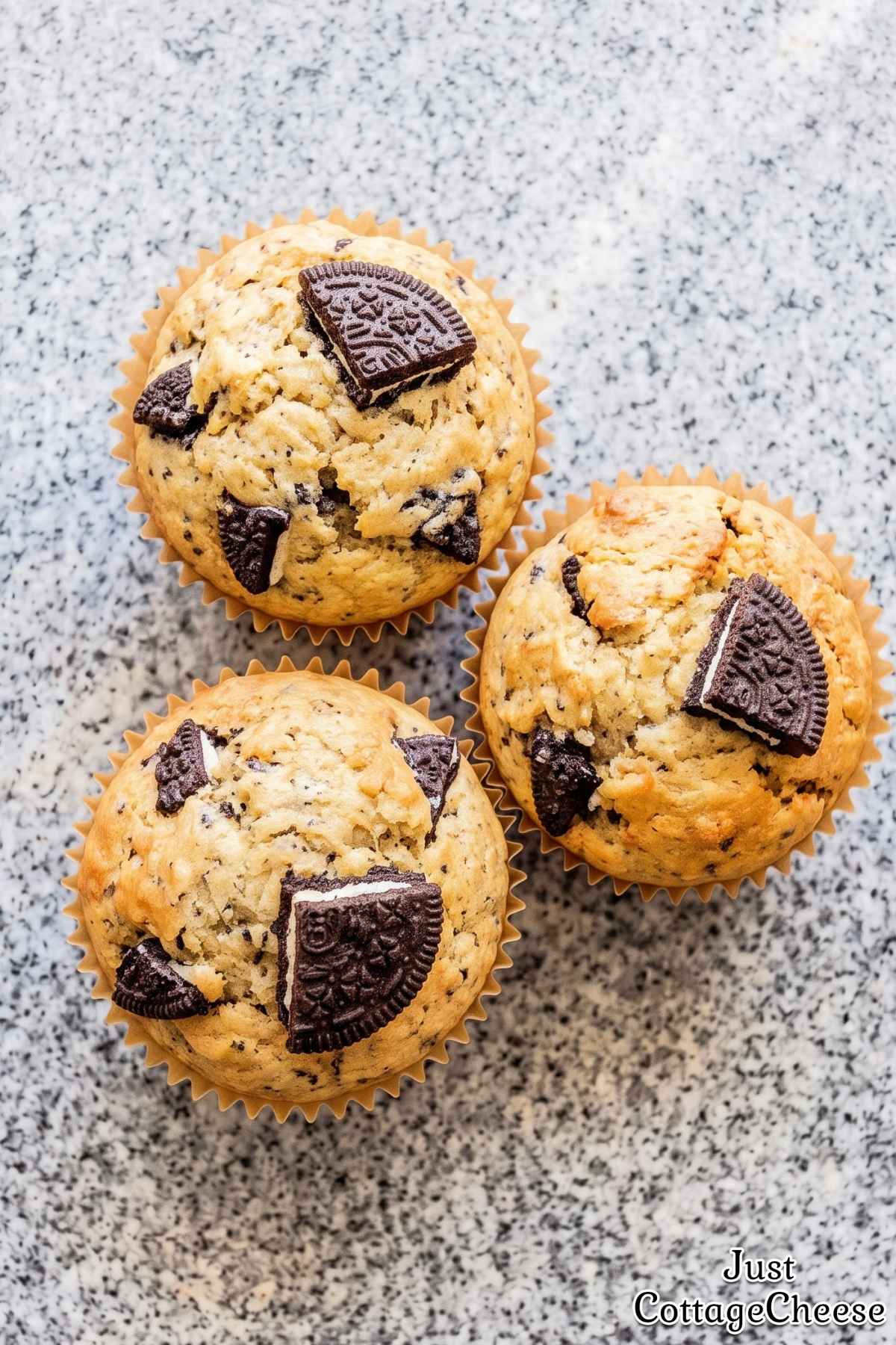 Moist cottage cheese cookies and cream muffins