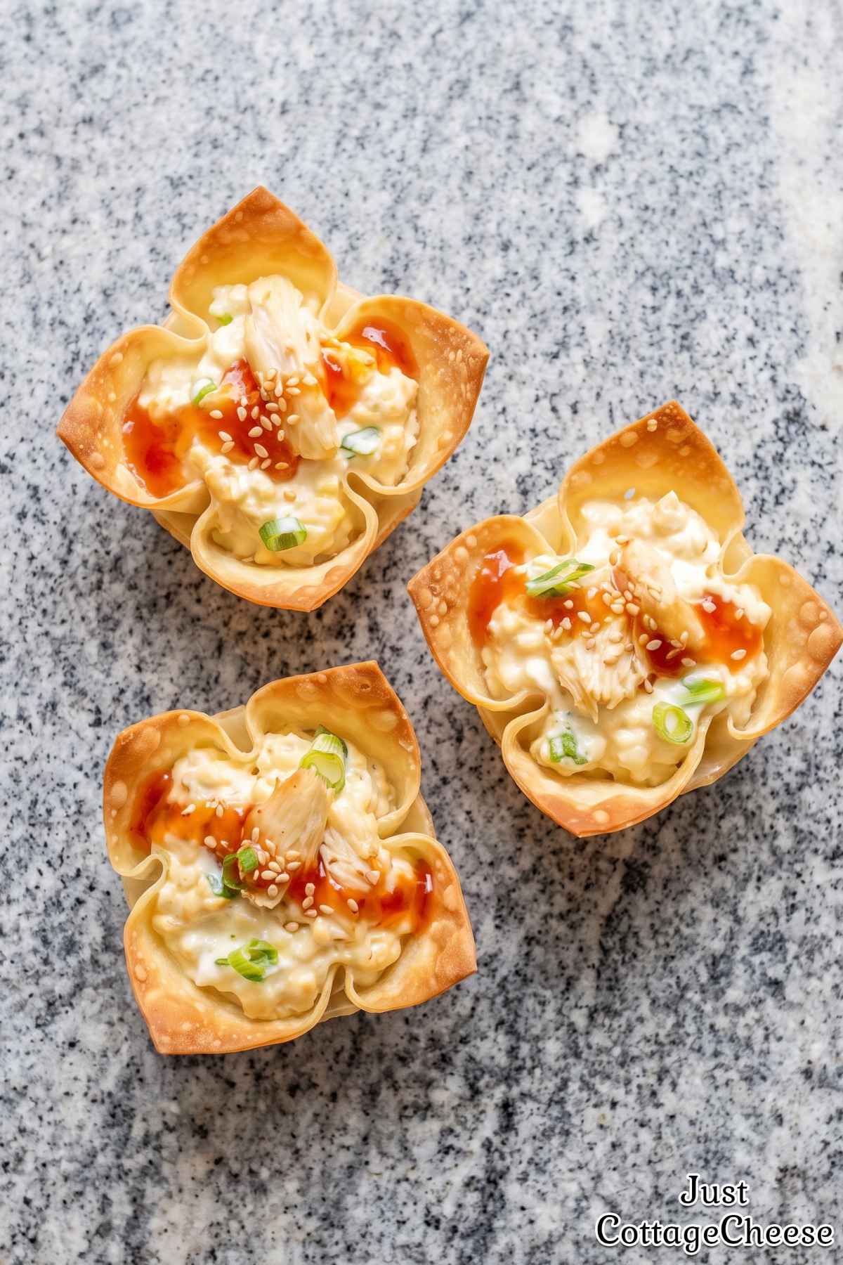 Simple baked protein crab rangoon cups