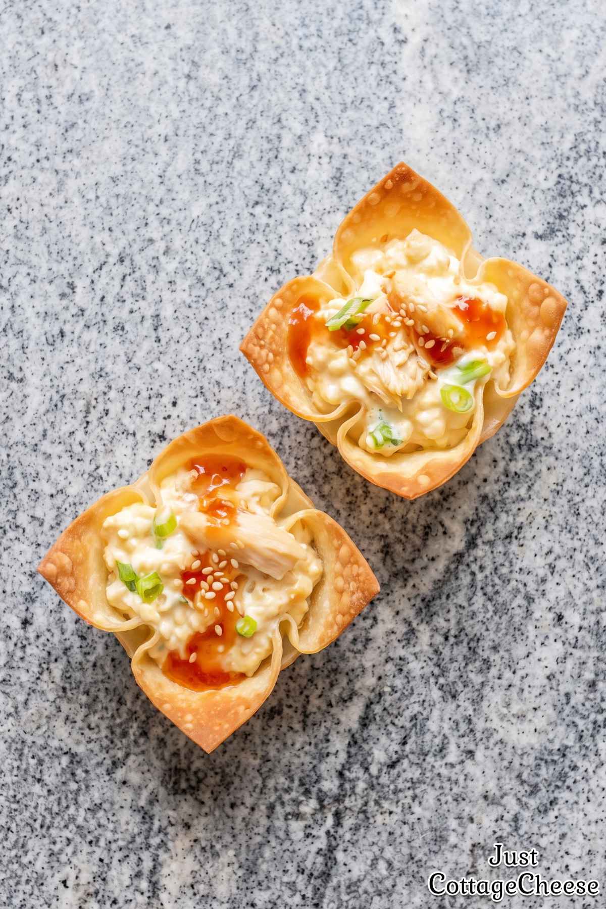 Savory cottage cheese crab rangoon recipe