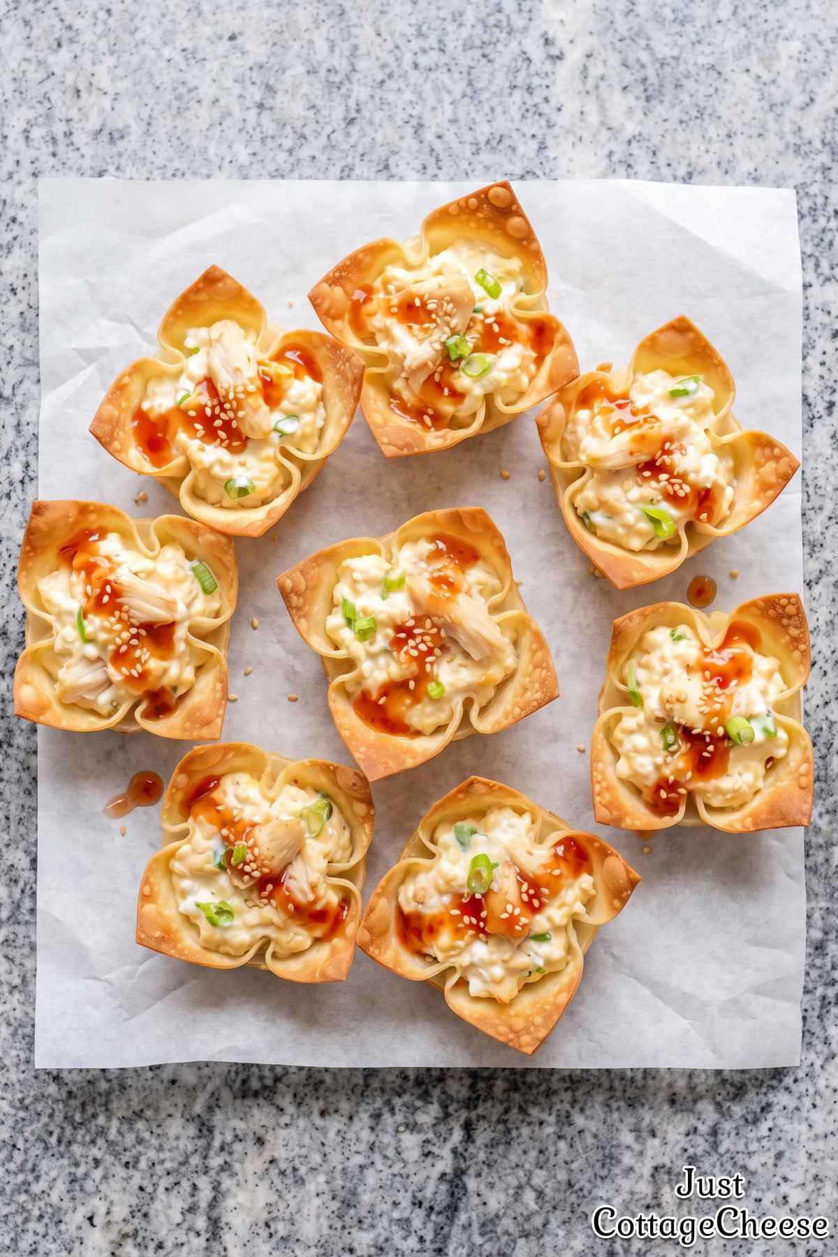 High protein baked crab rangoon cups