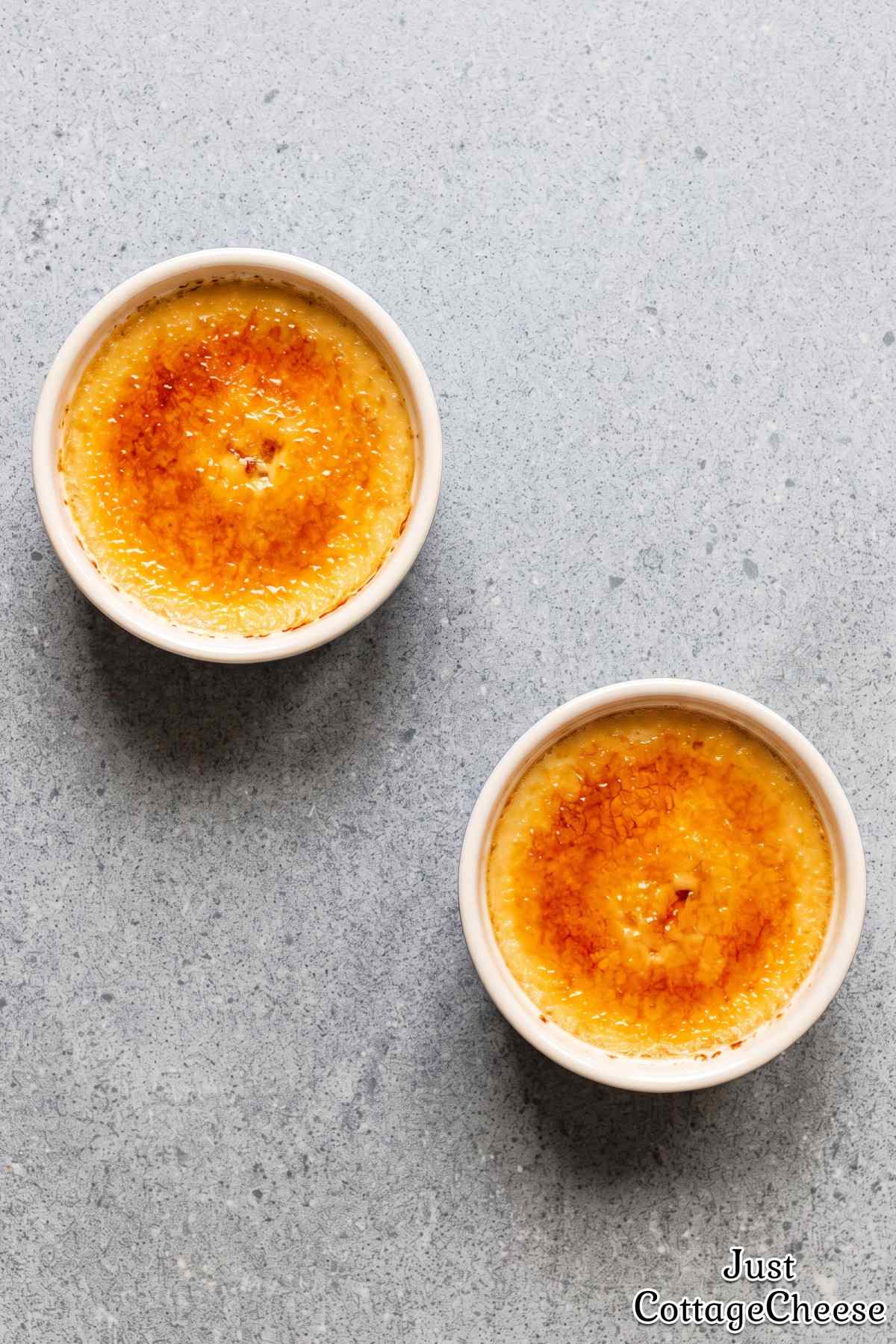 Healthy cottage cheese creme brulee