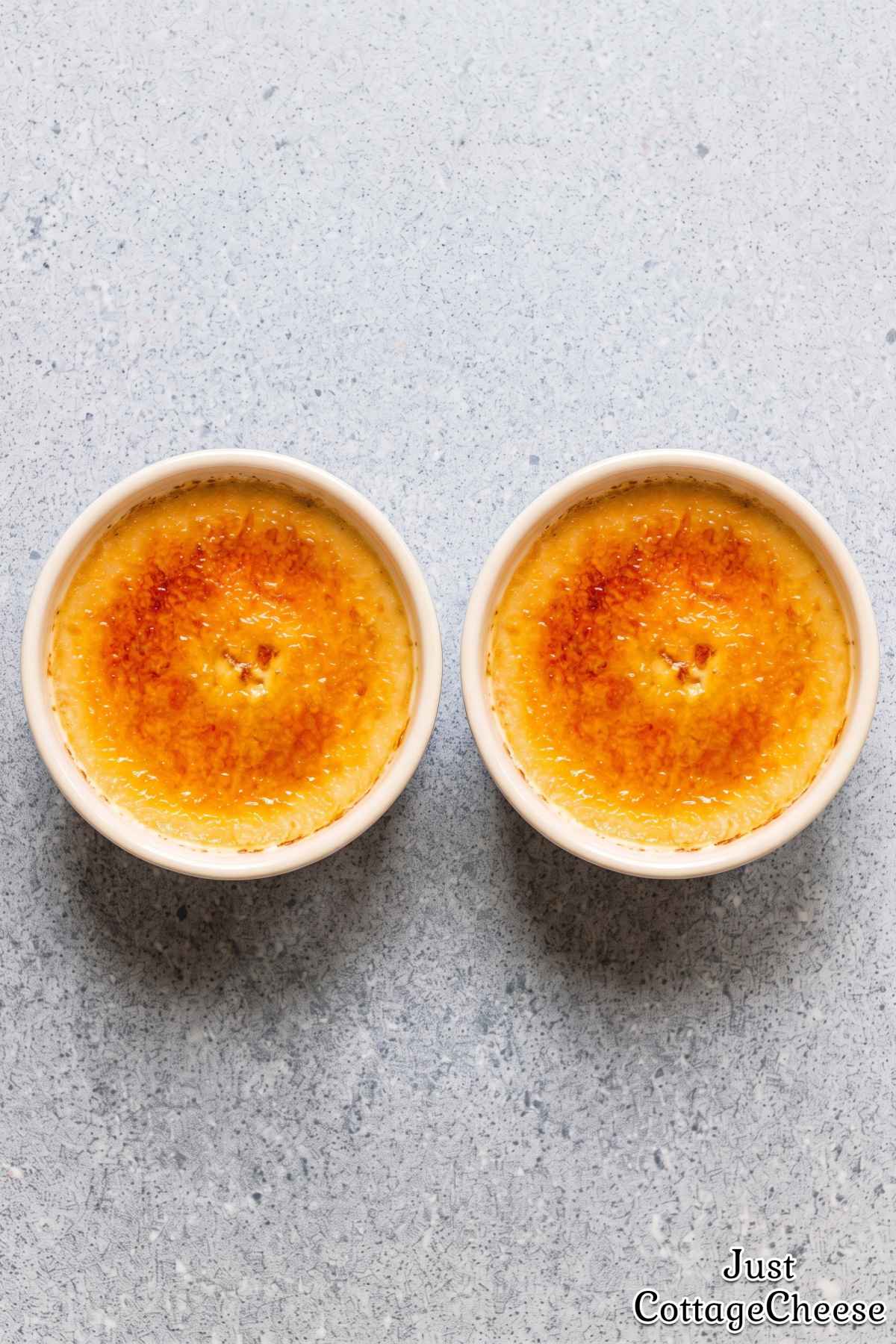 Rich protein creme brulee custard