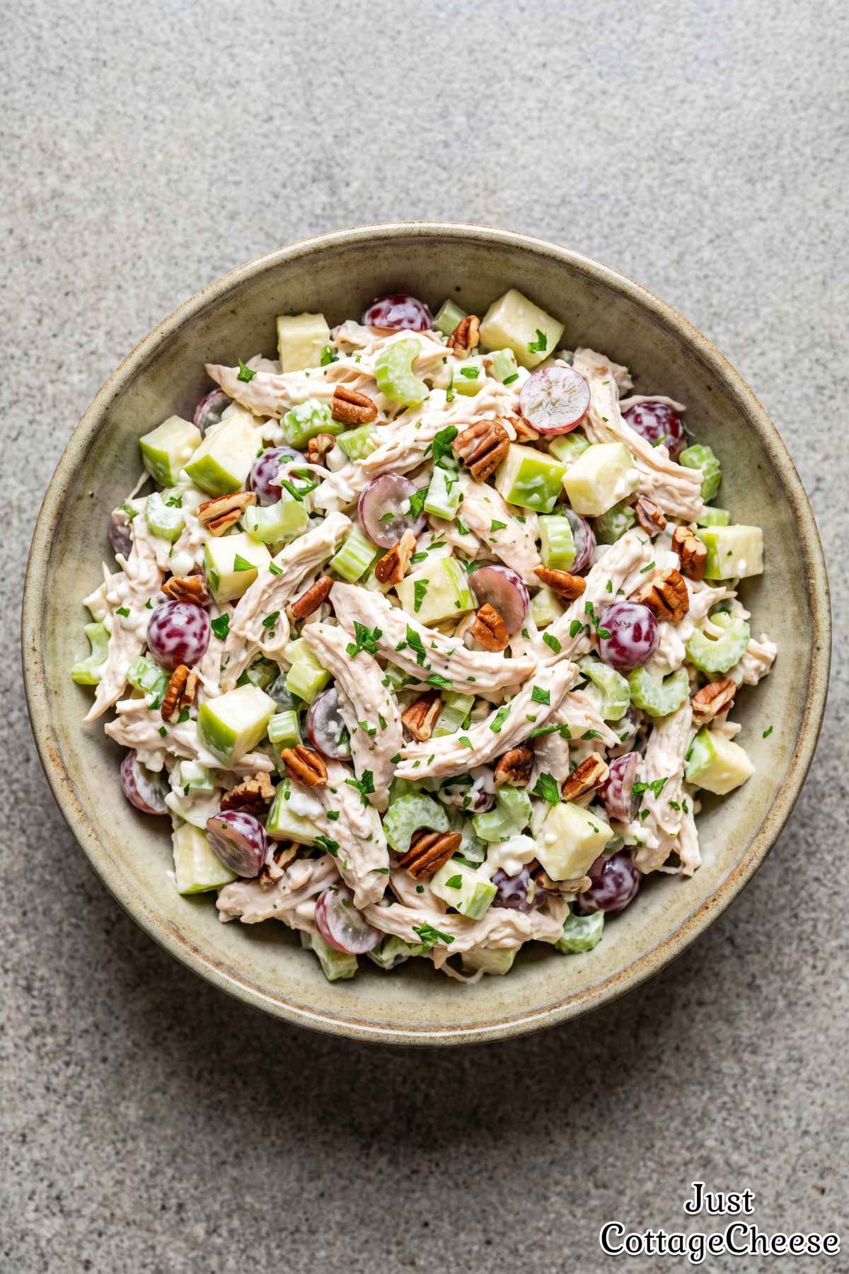 Wholesome cottage cheese crunch chicken salad