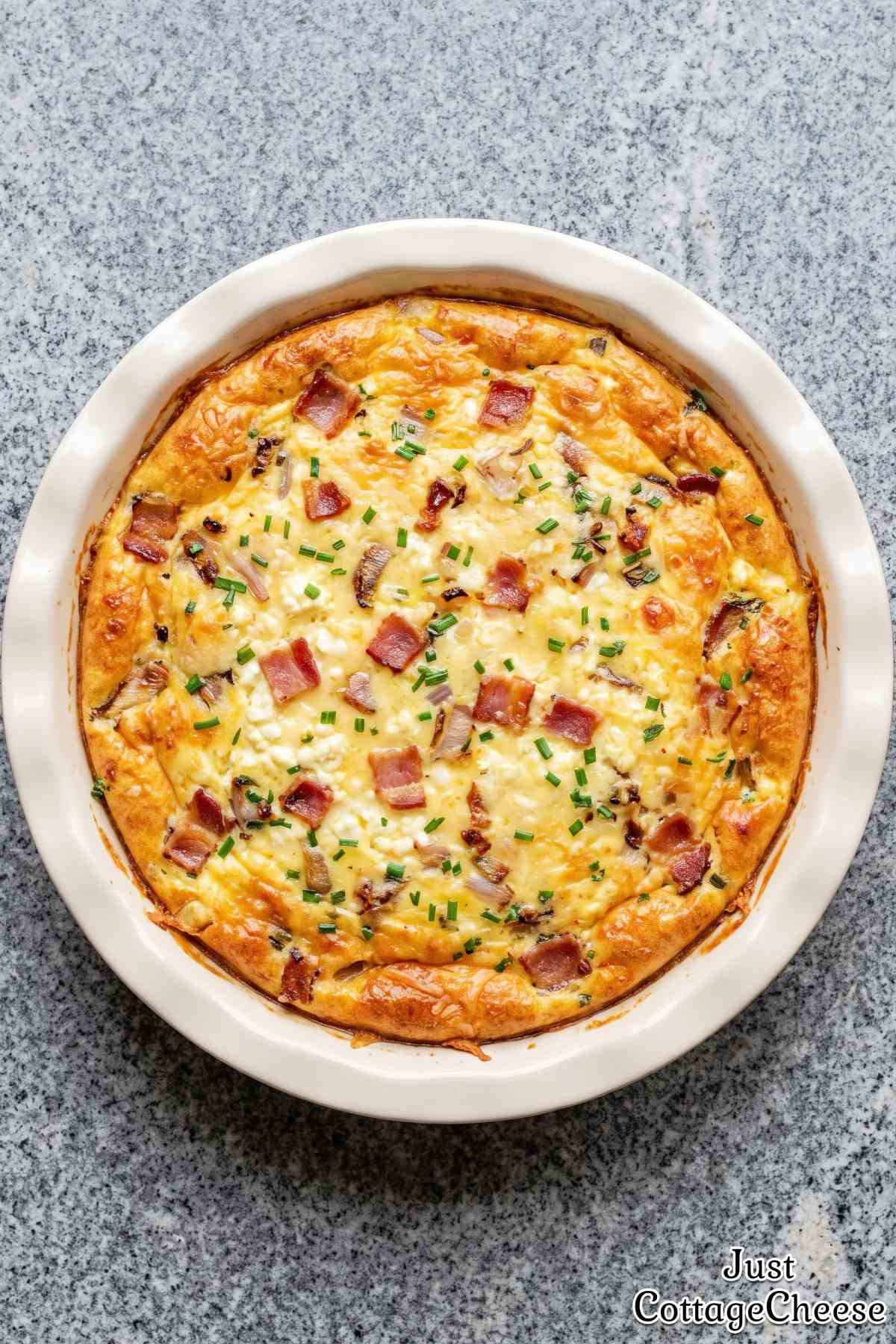 Sliced crustless quiche Lorraine