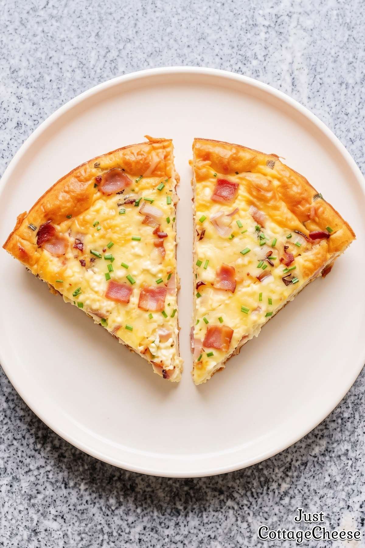 Fresh crustless quiche Lorraine bake