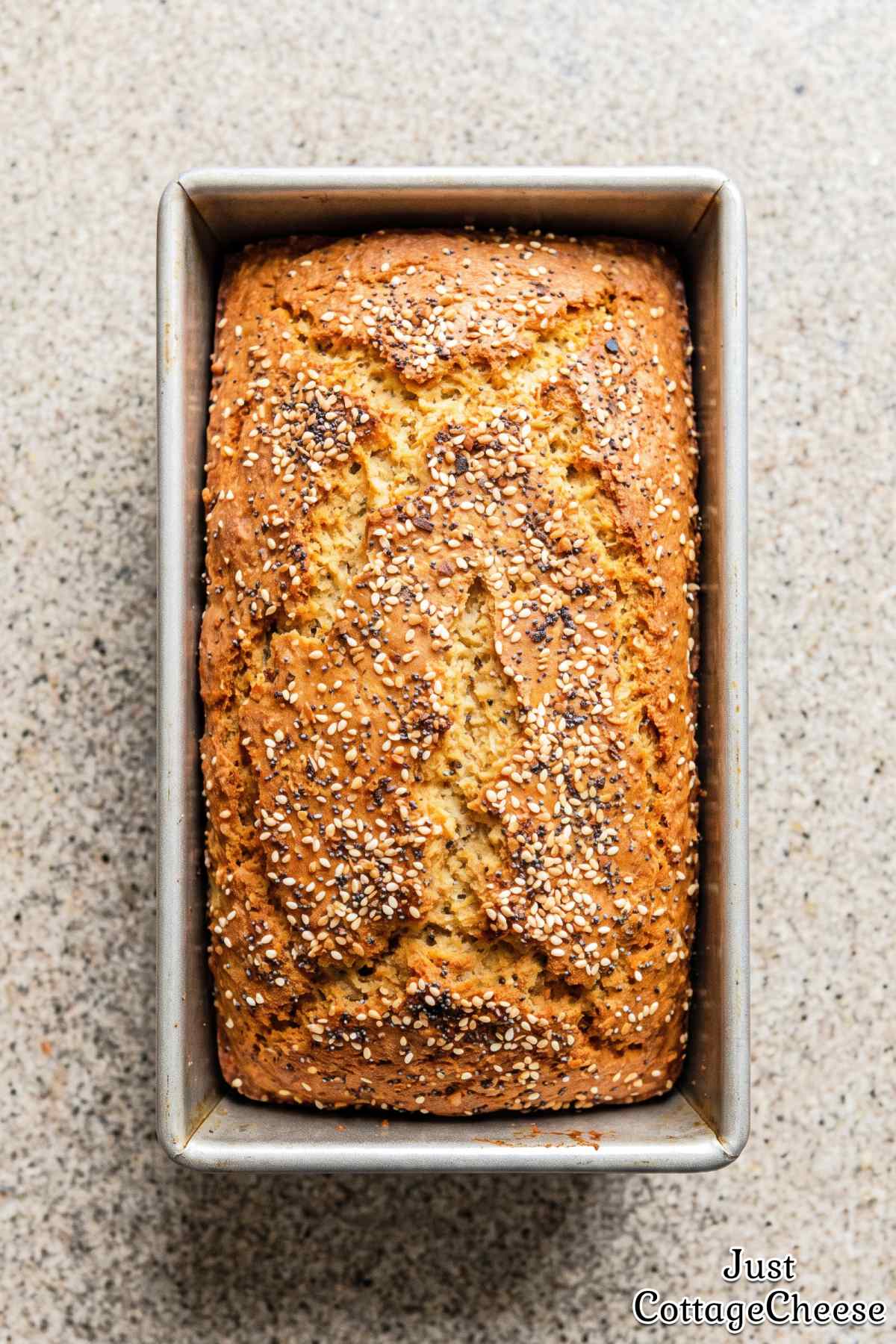 Cottage cheese protein bagel loaf