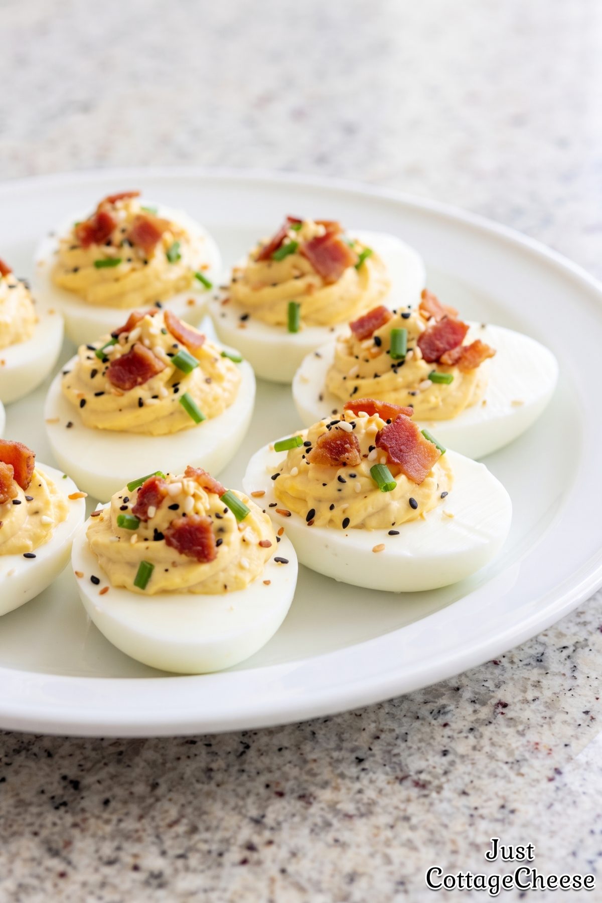 Rich and creamy cottage cheese deviled eggs