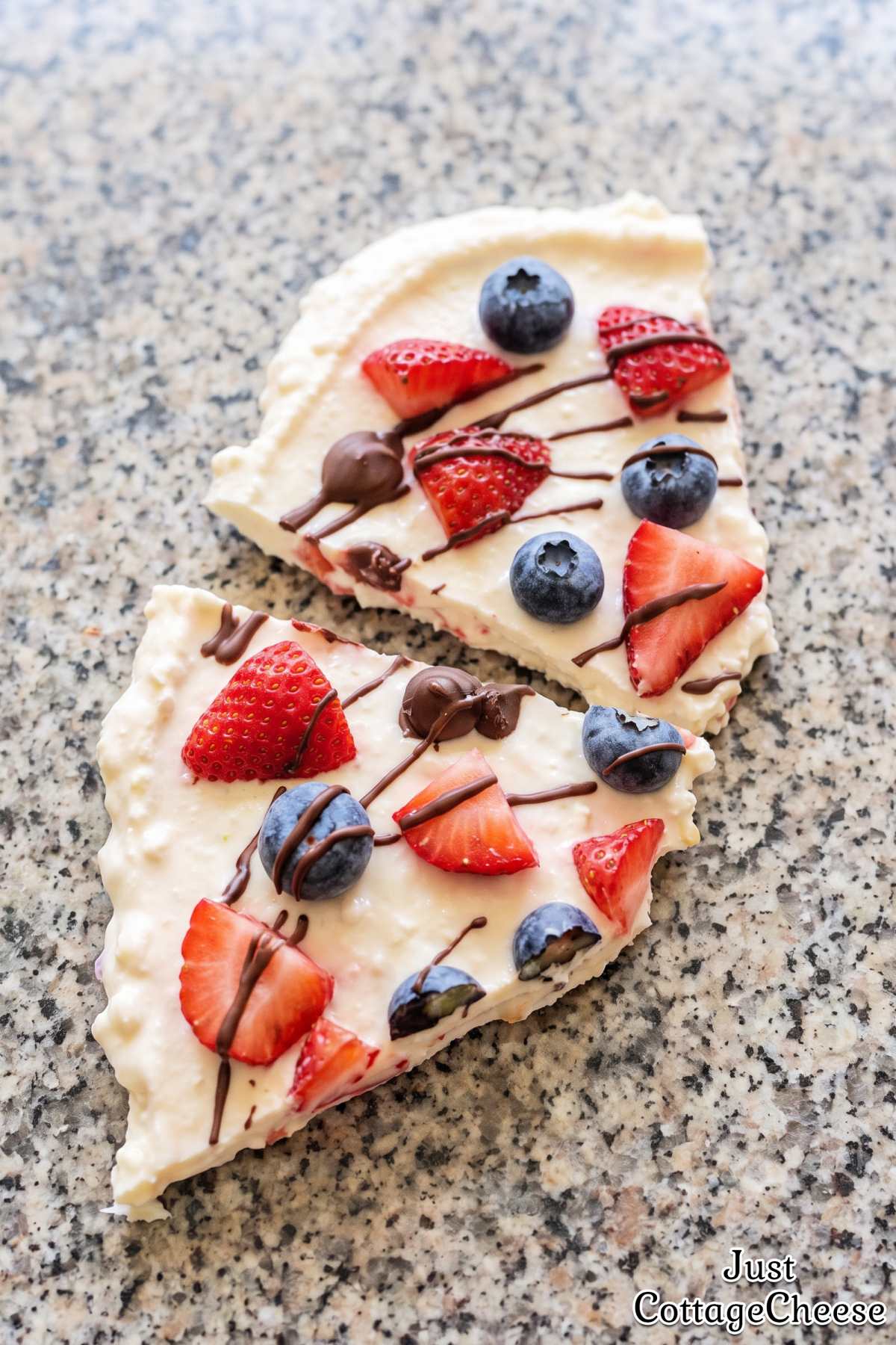 Tasty high protein berry cottage cheese bark.