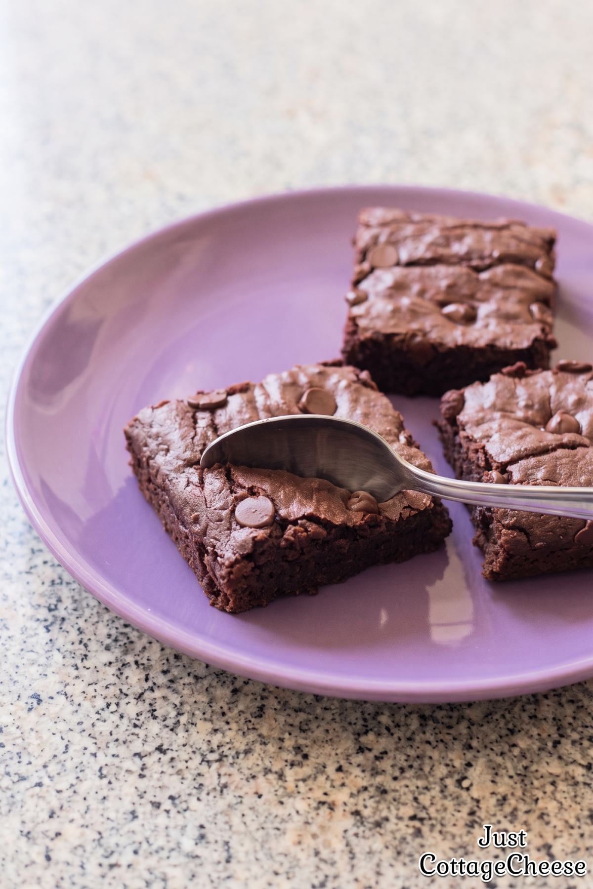 Homemade cottage cheese fudgy brownies