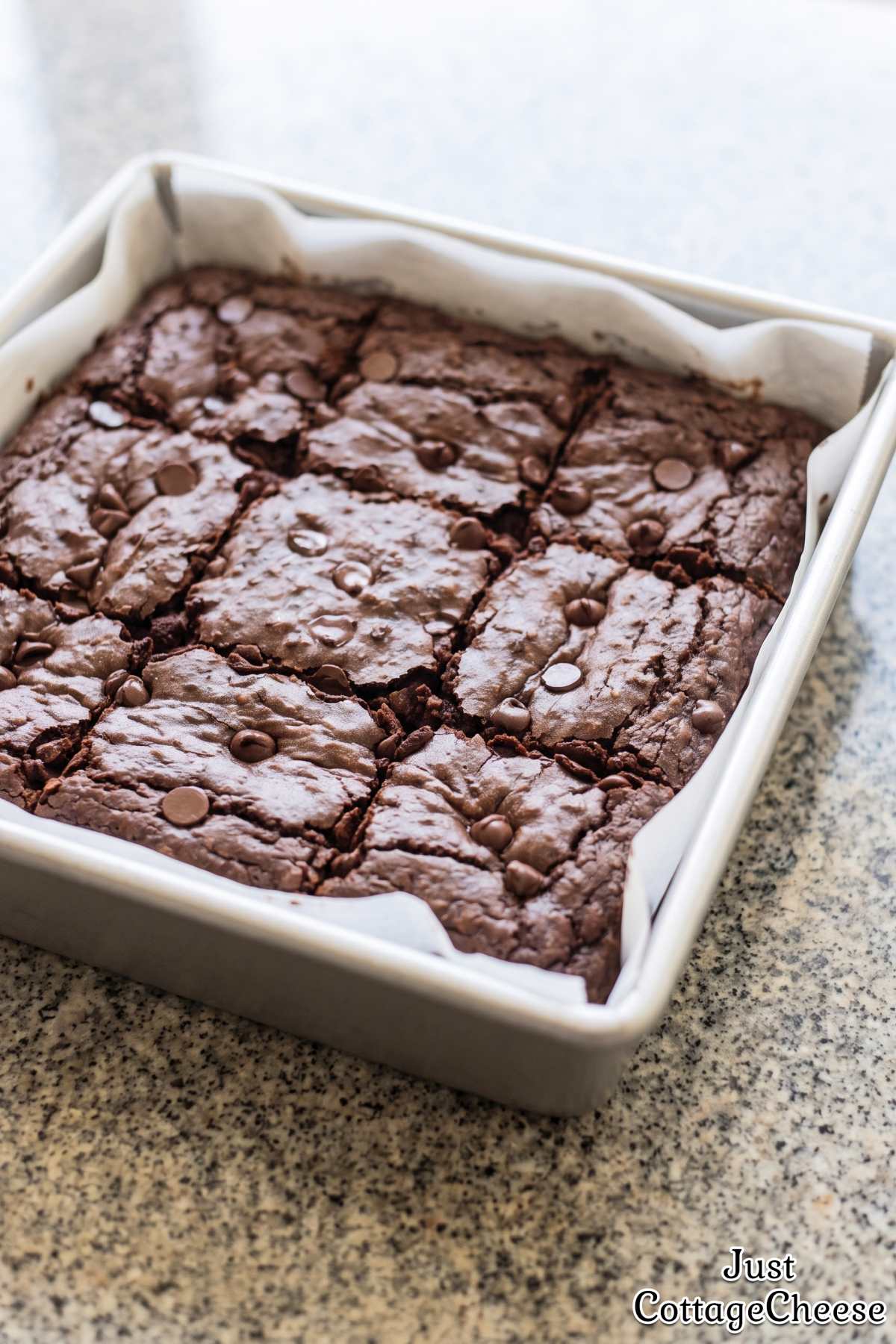 Rich cottage cheese brownies squares
