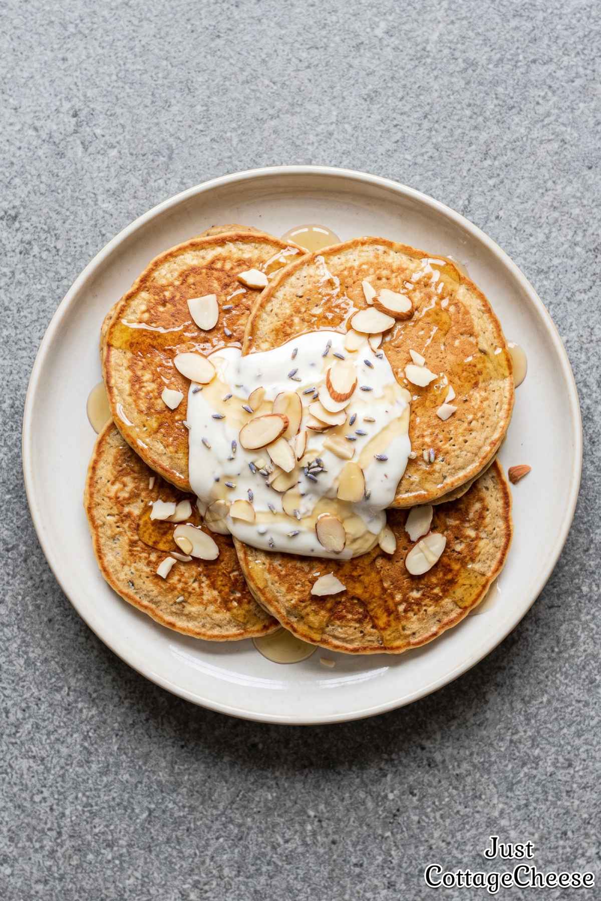 Easy homemade honey lavender protein pancakes