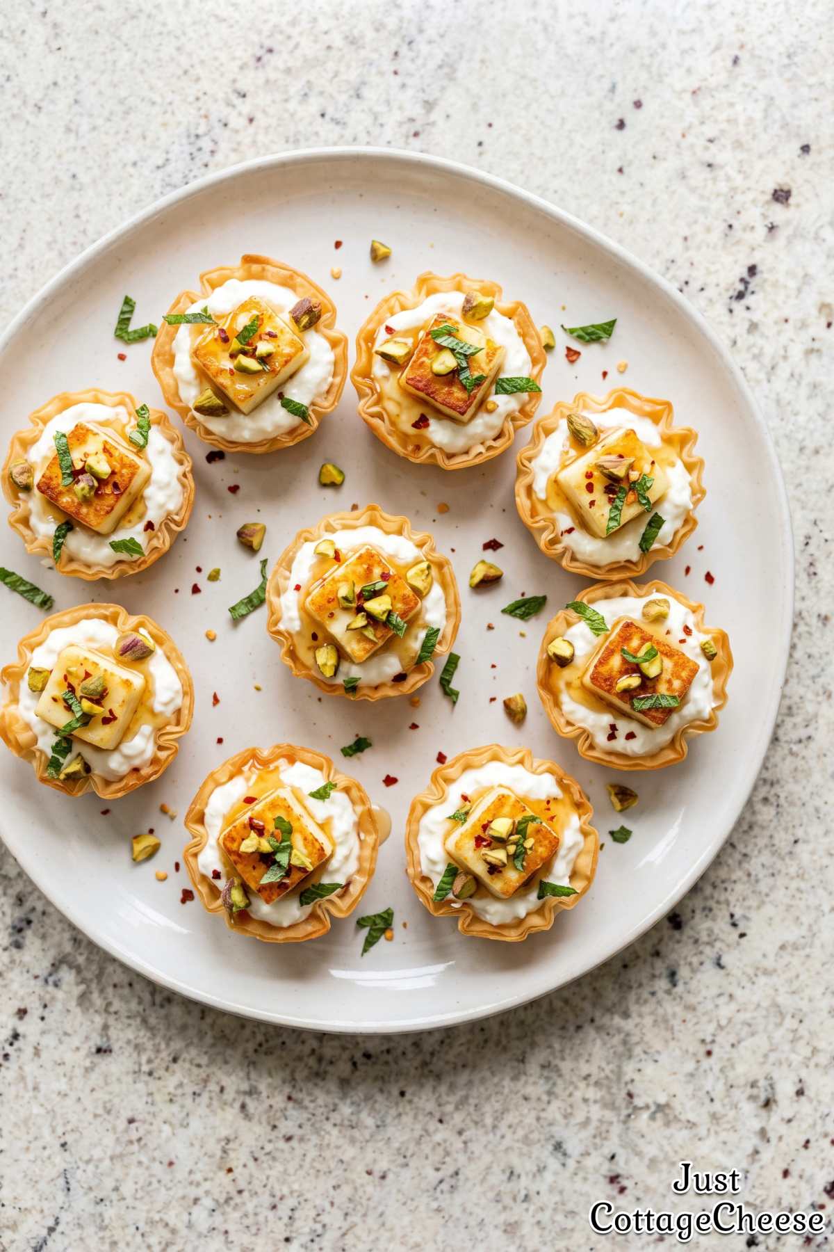Easy protein halloumi cups with hot honey