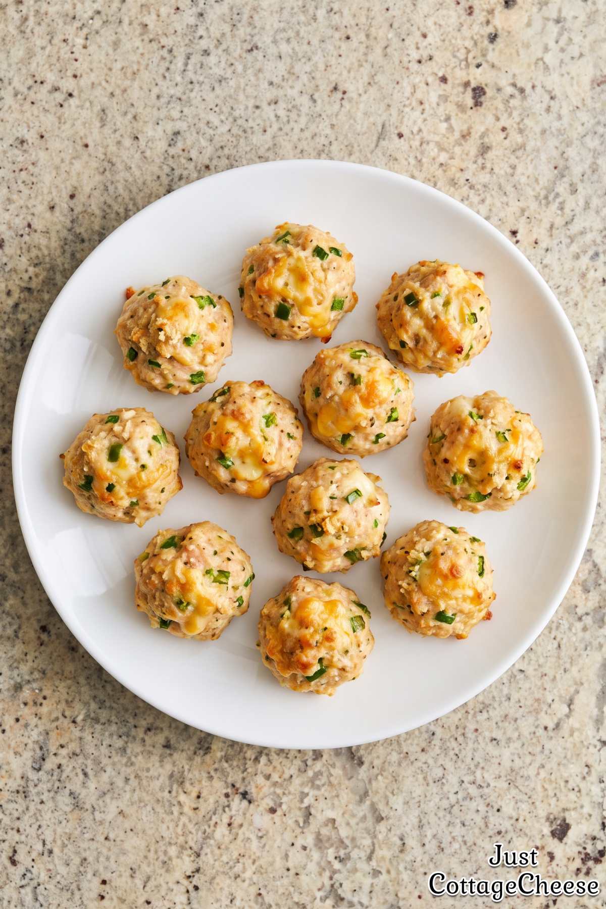 Fresh baked cottage cheese protein meatballs