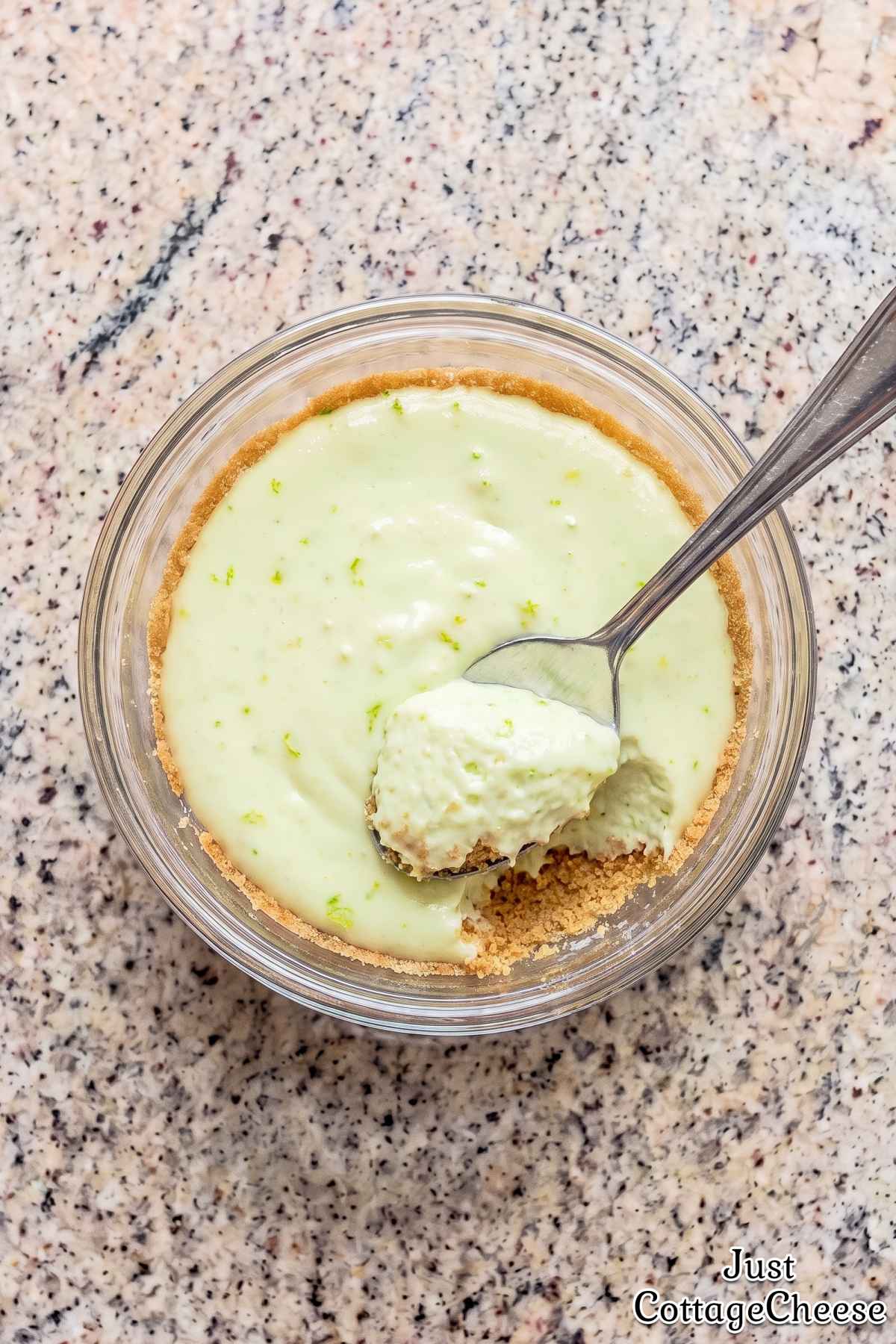 Creamy key lime pie cups with cottage cheese