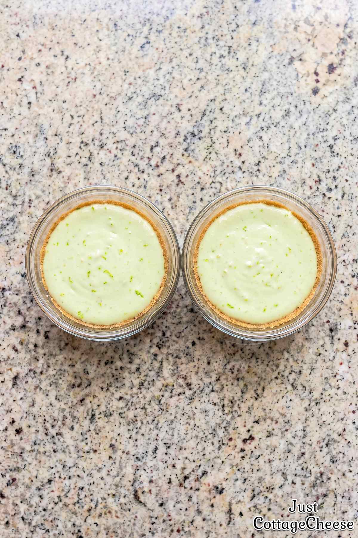 Cottage cheese protein key lime pie cups