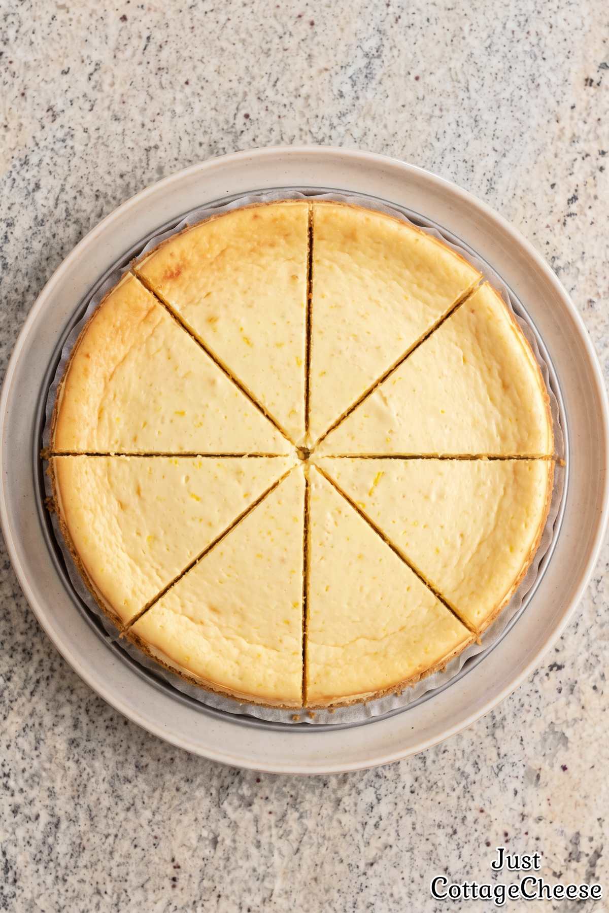 Easy lemon cheesecake with cottage cheese
