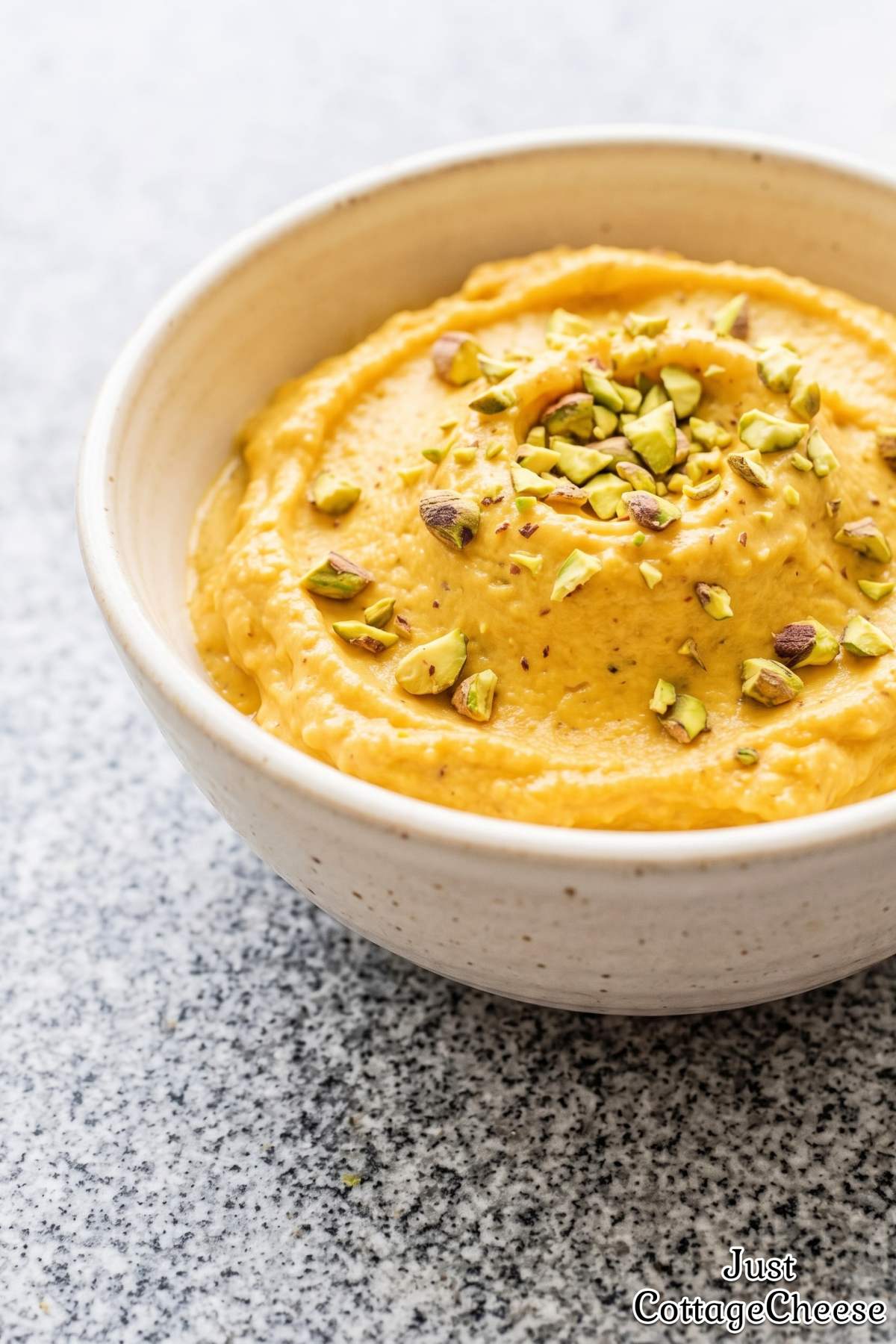 Frozen mango cottage cheese dessert