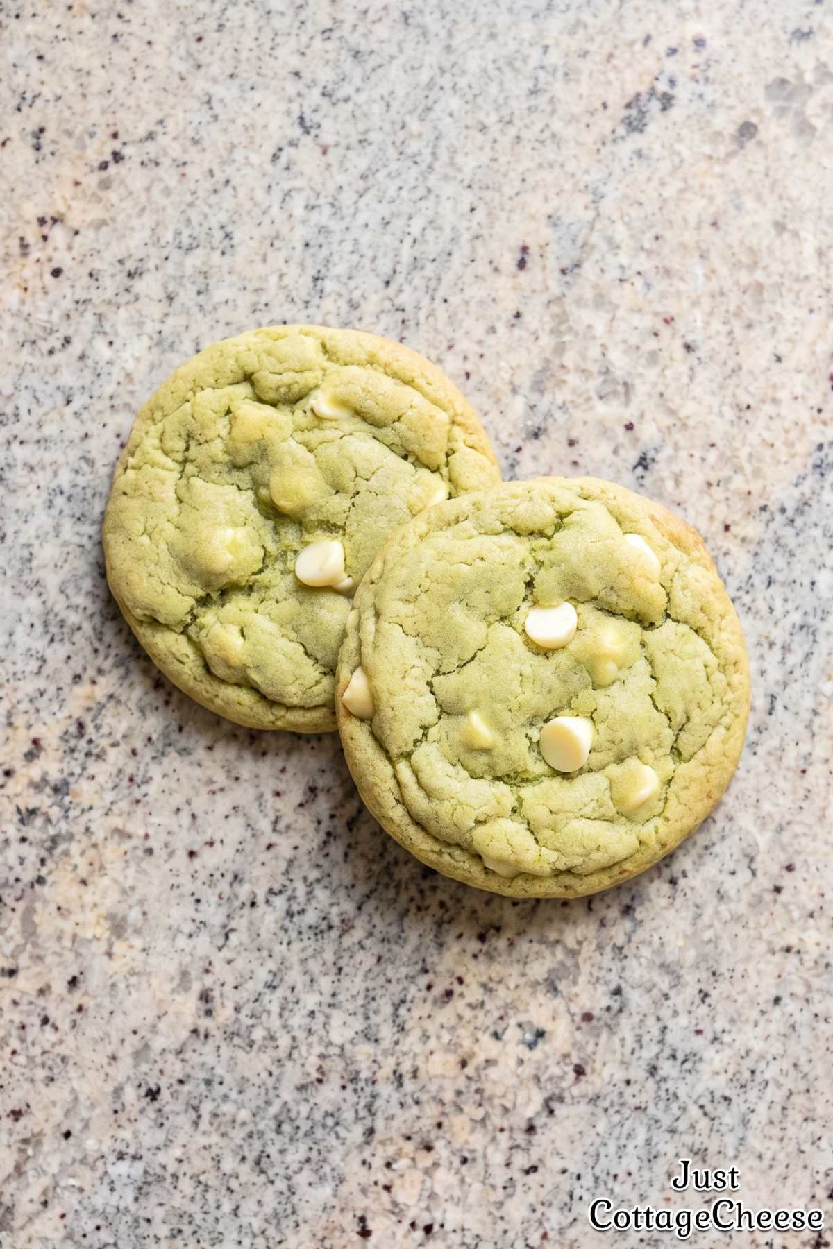 Chewy cottage cheese matcha cookies