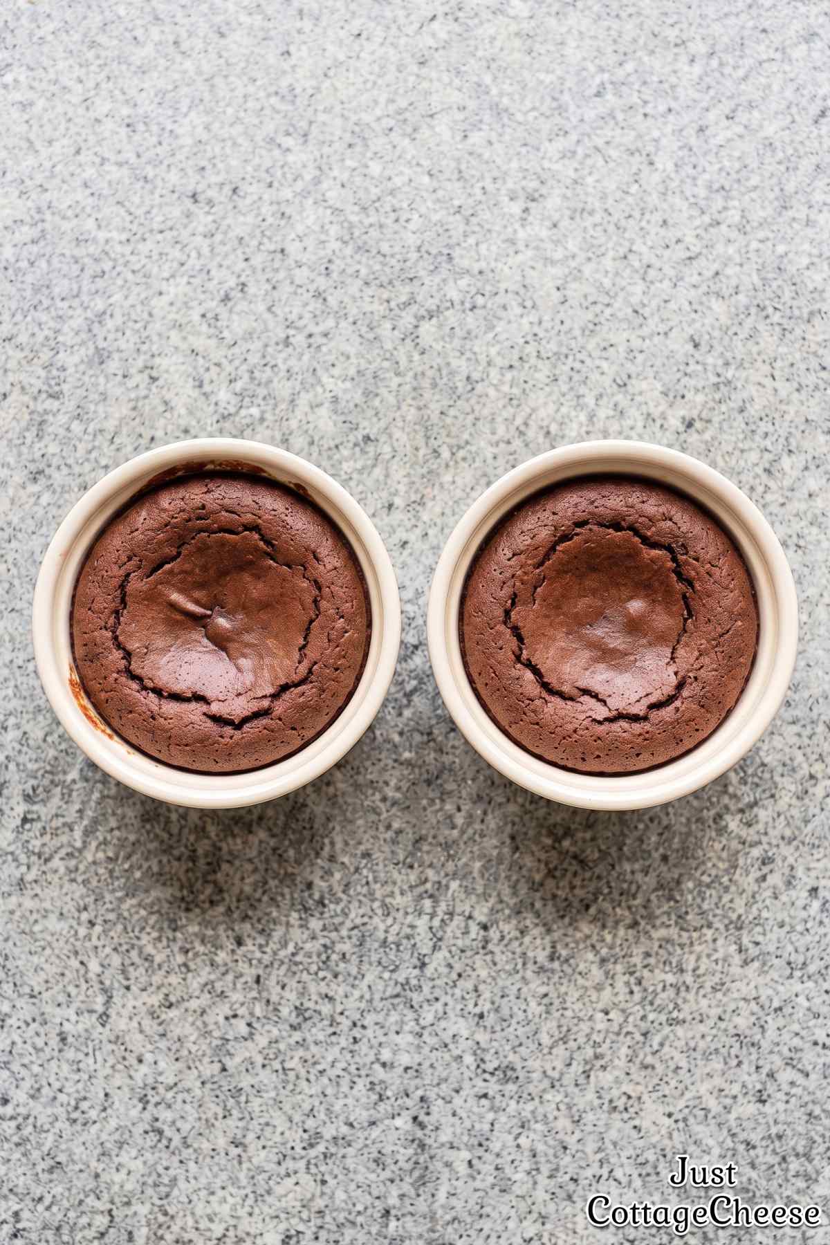 Homemade cottage cheese chocolate lava cakes