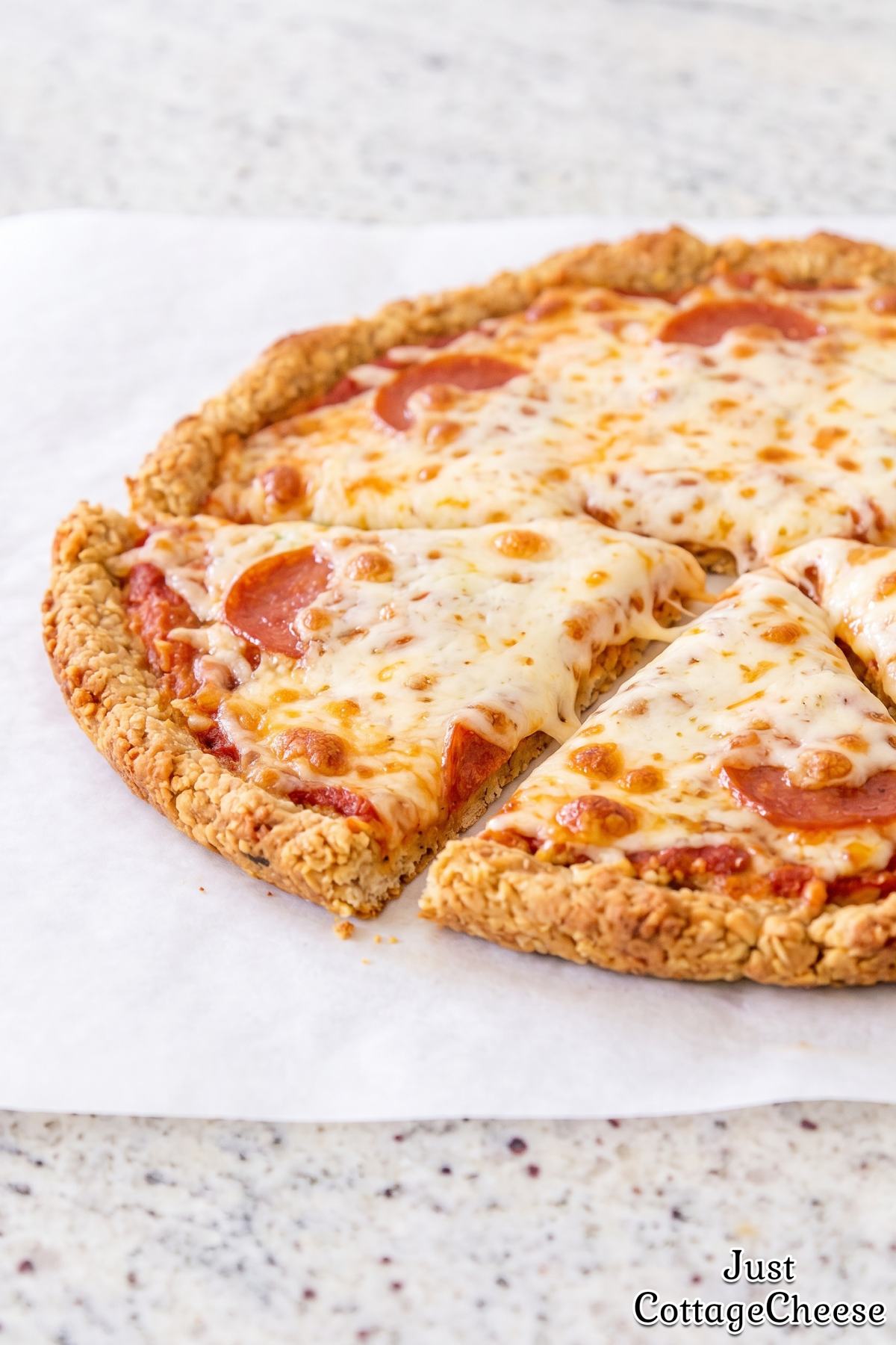 Homemade cottage cheese pizza crust